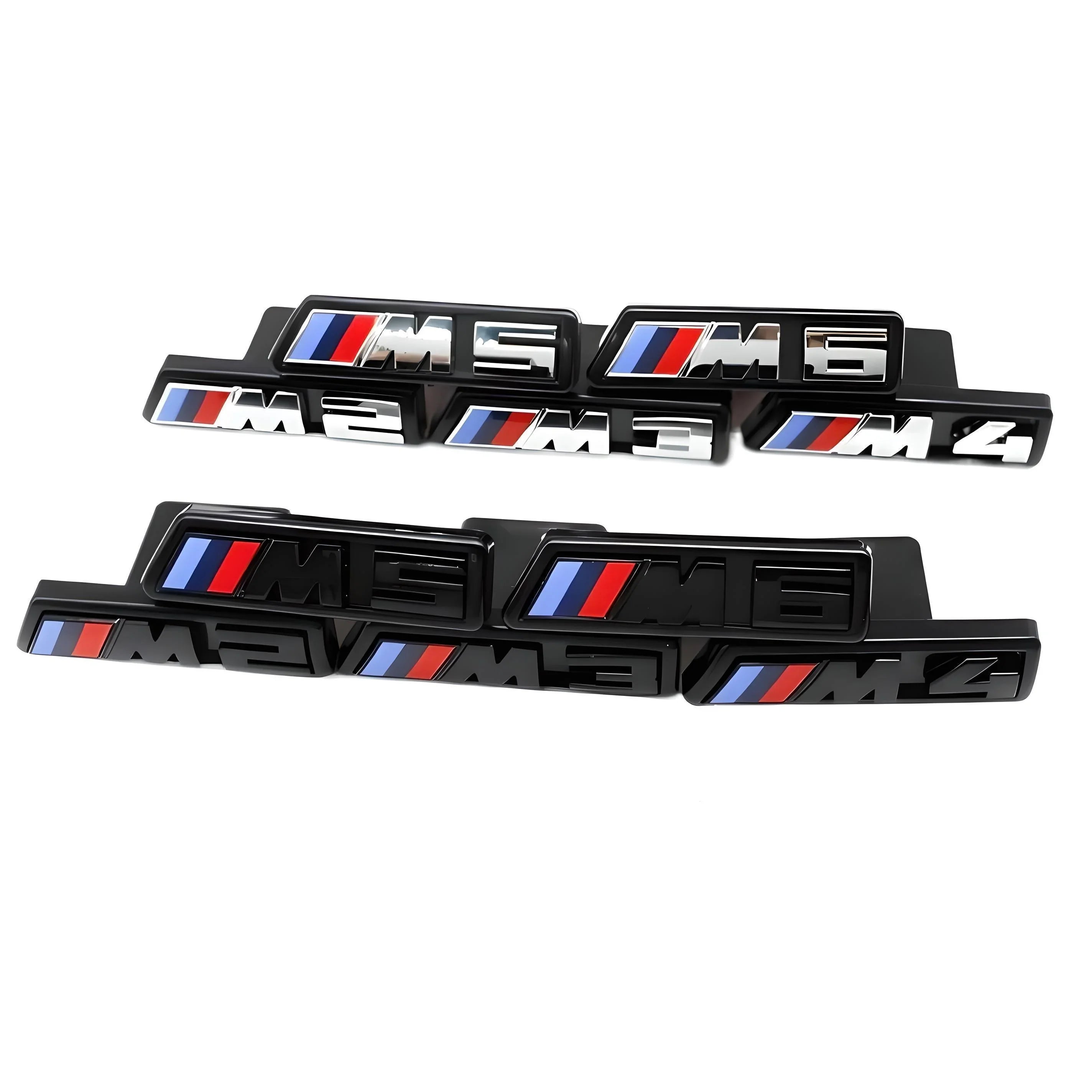 BMW M Series Emblem Badge – Chrome Black – Compatible with BMW M2 M3 M4 M5 M6 – Exterior