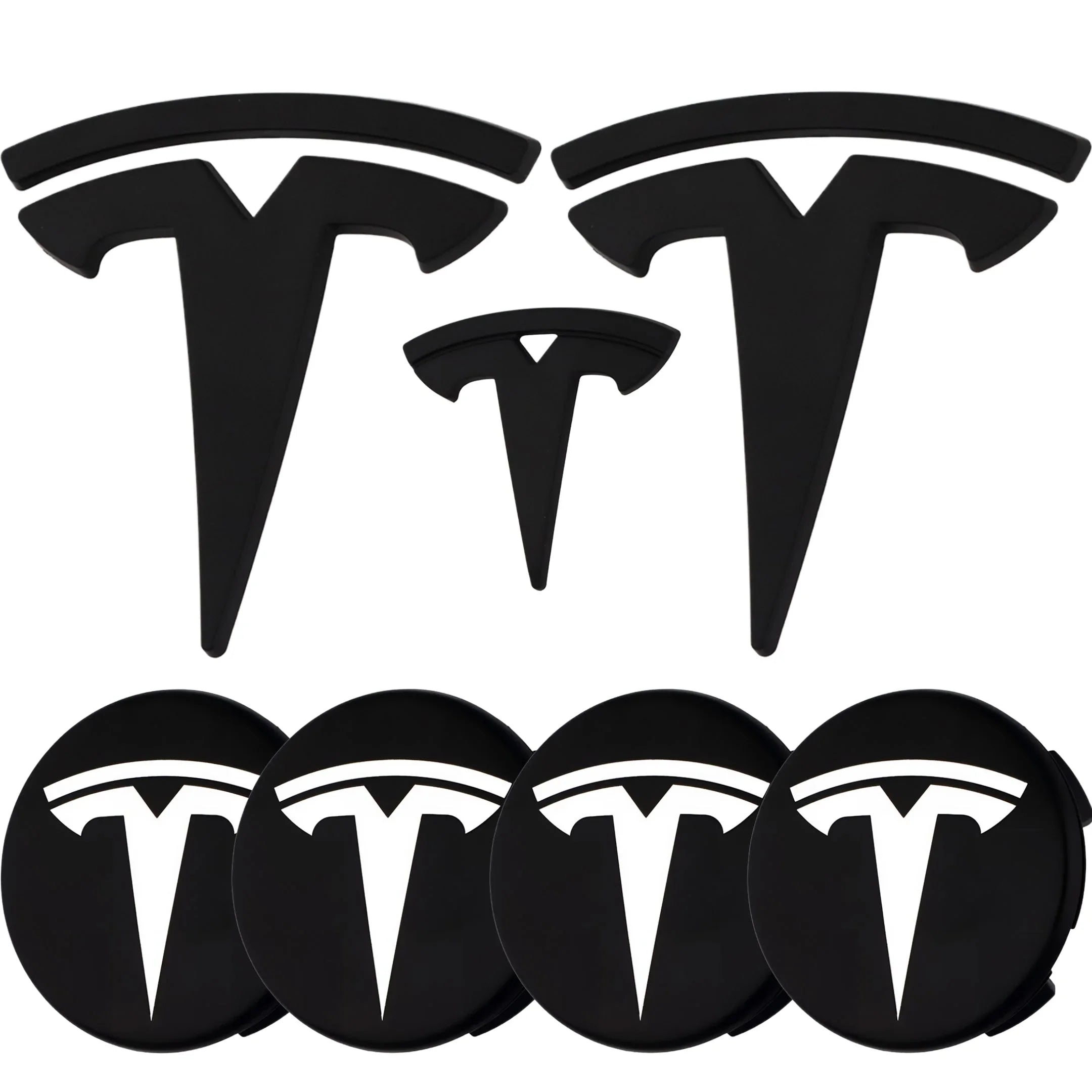 Tesla Emblem Überzug | Matt Schwarz