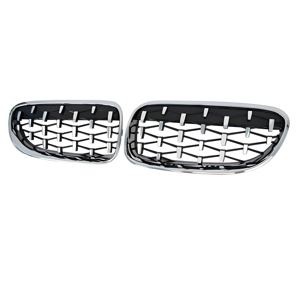 Kidney Grille Front Bumper Grill – Chrome Finish – Compatible with BMW X5 E70 2007-2013 – Front Exterior