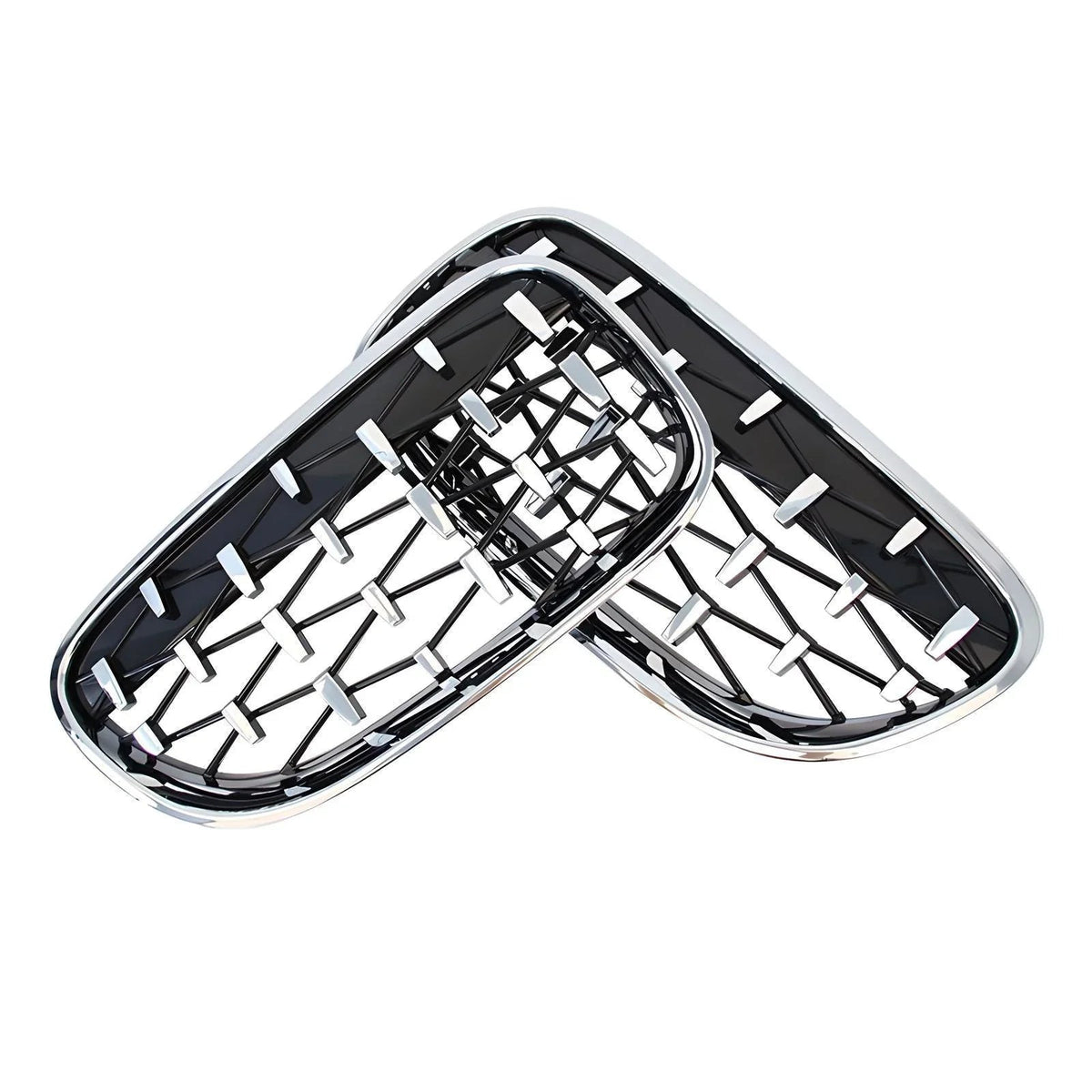 BMW M2 F87 2016-2020 Front Kidney Grille – Chrome Frame with Black Mesh – Compatible with BMW M2 F87 – Front Exterior