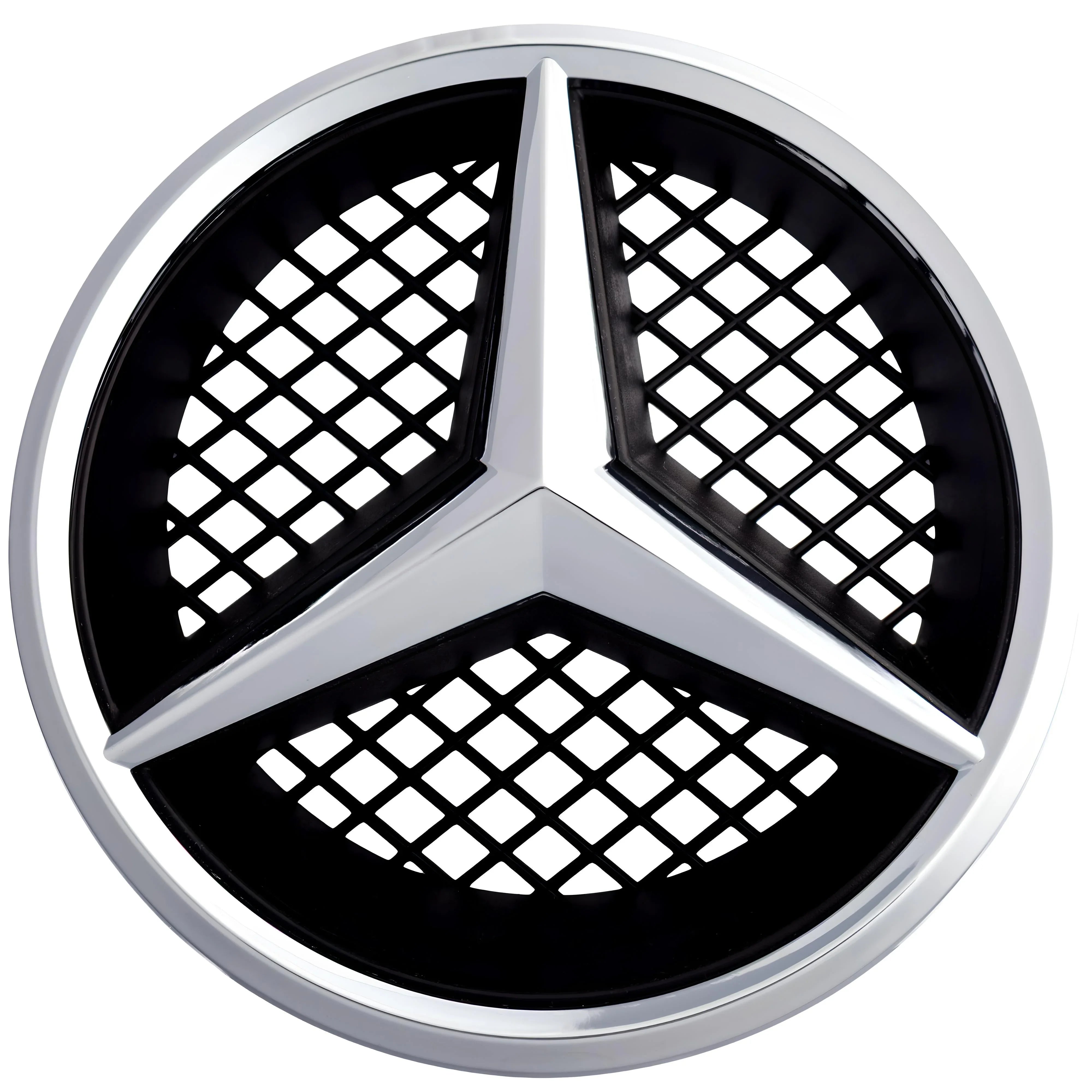 Mercedes Grille Emblem | Chrome - Grid Style - Aftermarket - CIREVON