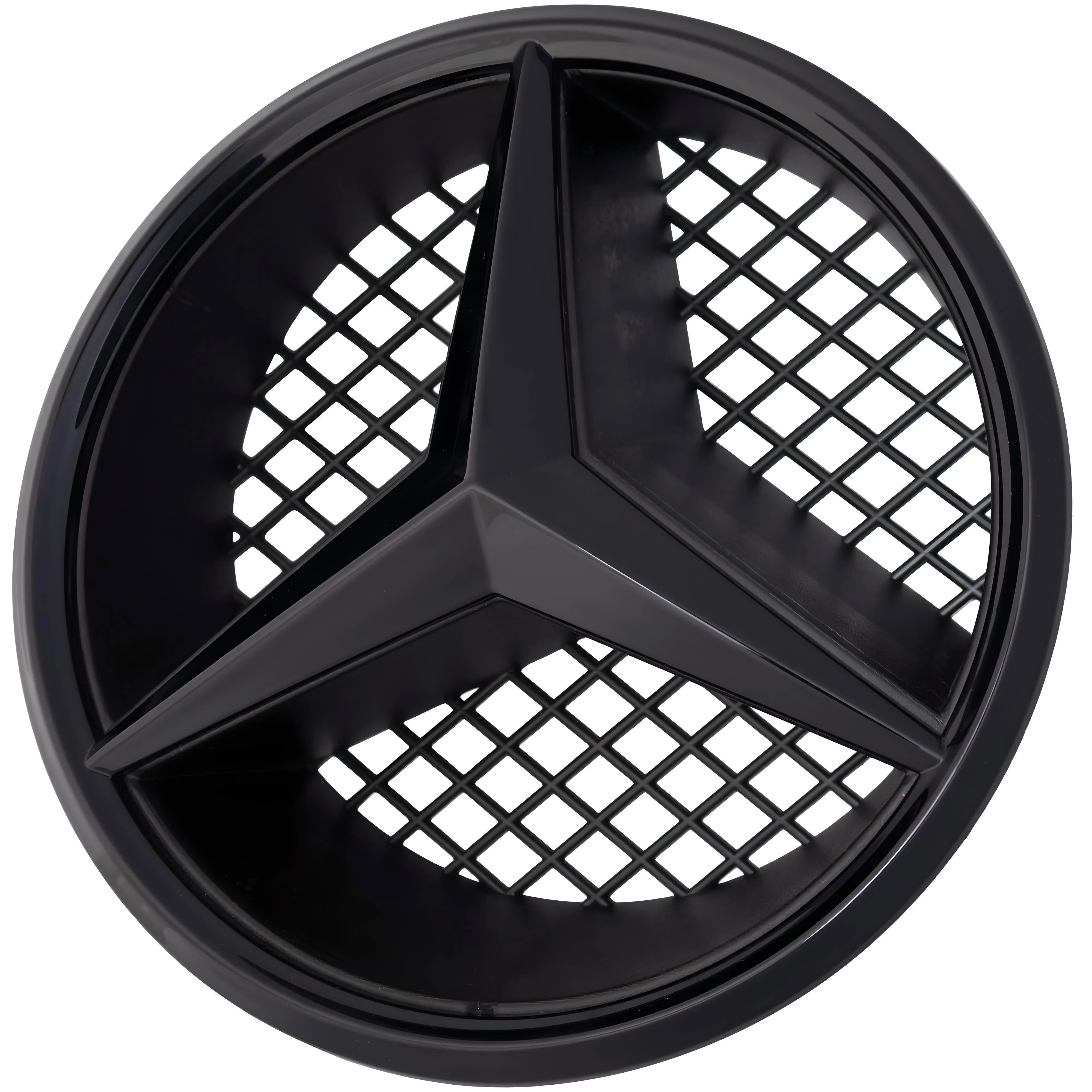 Mercedes Grille Emblem | Gloss Black - Grid Style - Aftermarket - cirevon