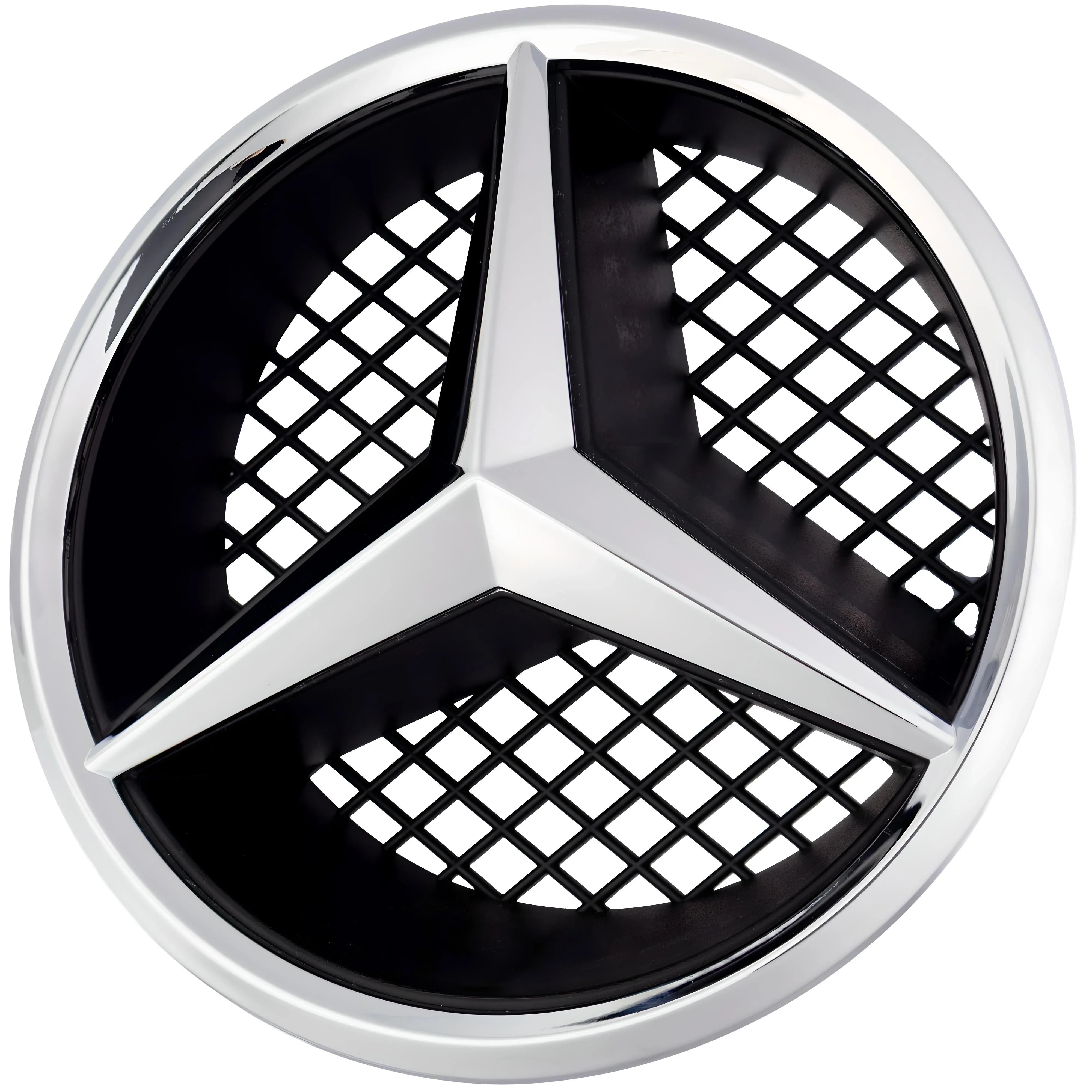 Mercedes Grille Emblem | Chrome - Grid Style - Aftermarket - CIREVON