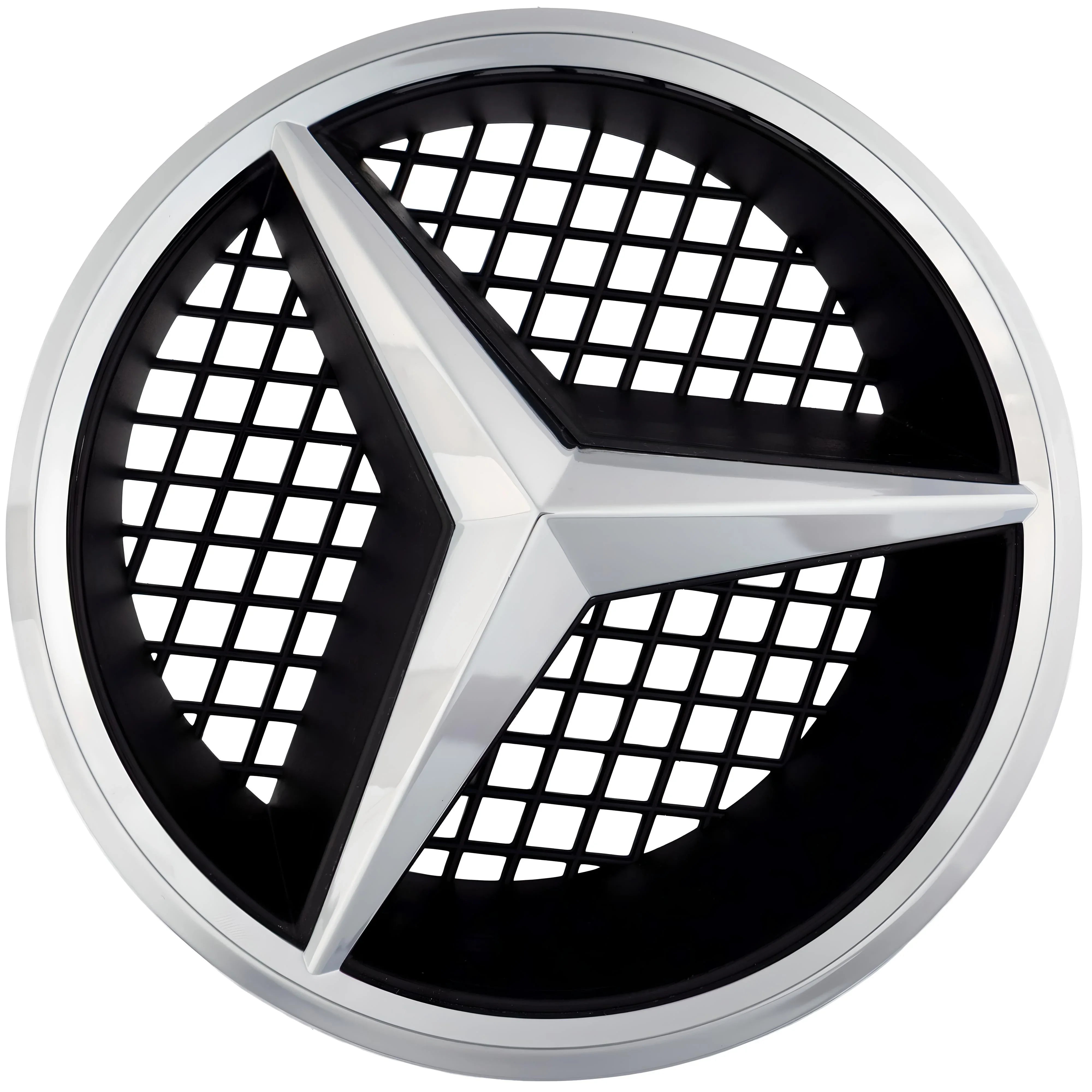 Mercedes Grille Emblem | Chrome - Grid Style - Aftermarket - CIREVON