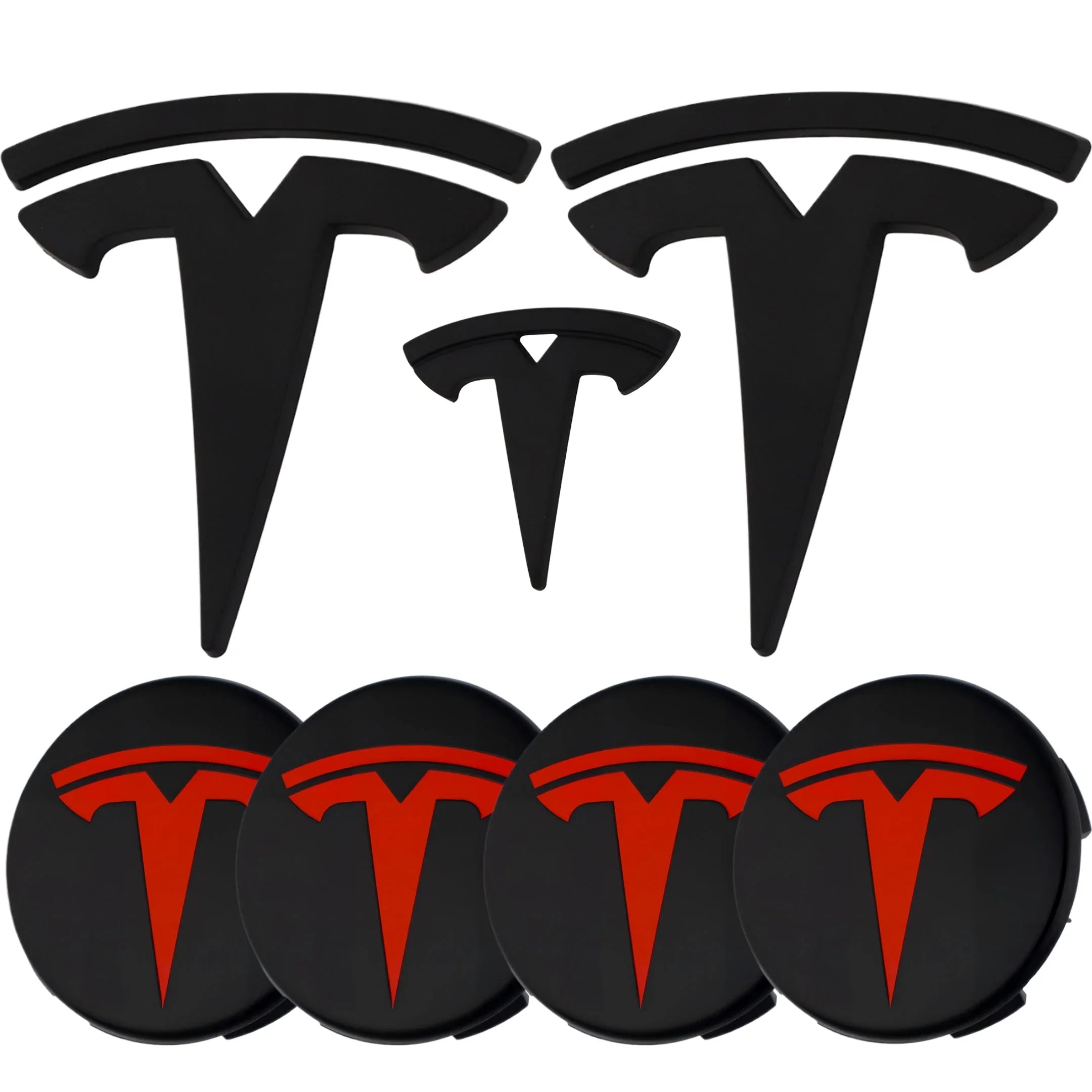 Tesla Emblem Überzug | Matt Schwarz