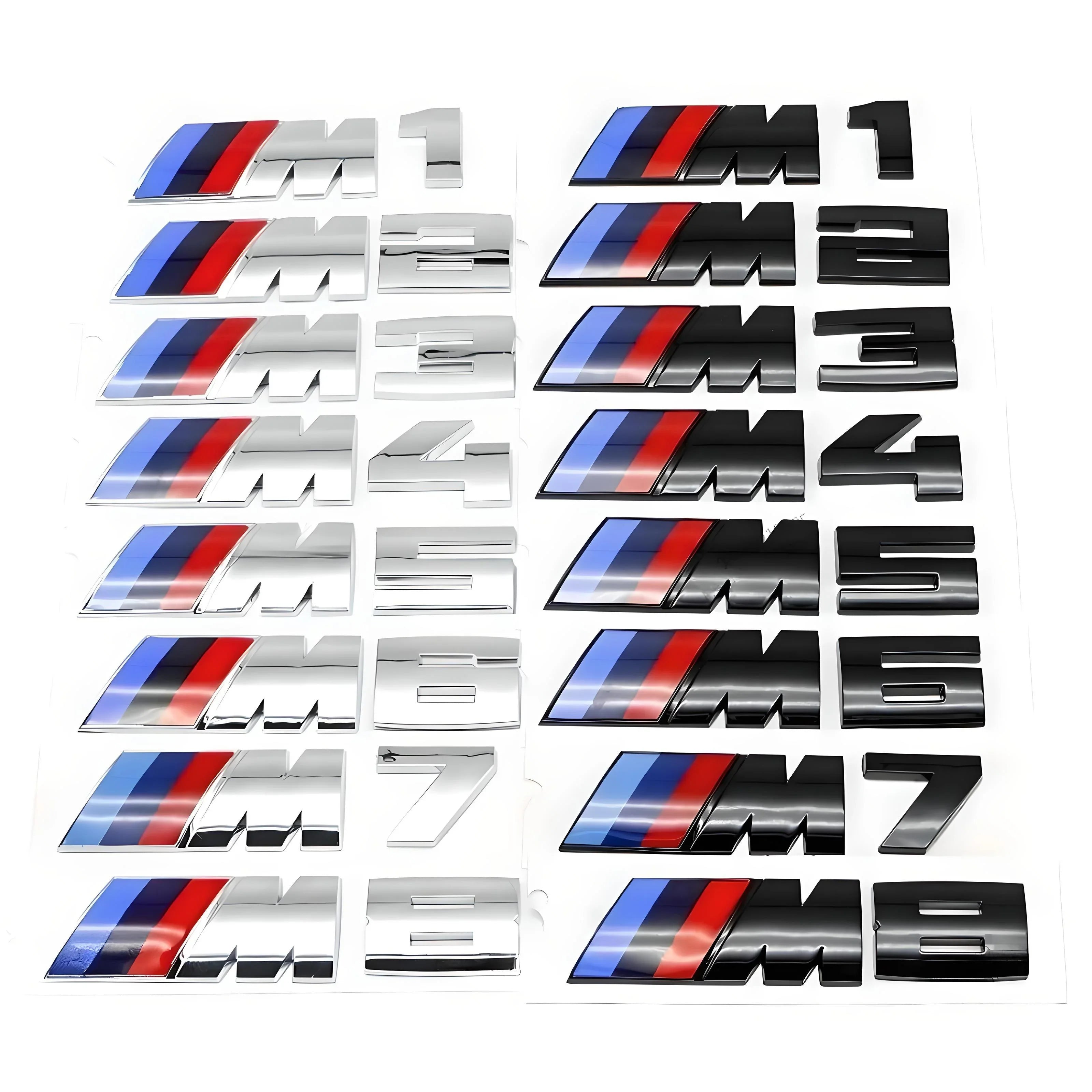 BMW M1 M2 M3 M4 M5 M6 M7 M8 Emblems – Gloss Black – Compatible with BMW Models – Exterior