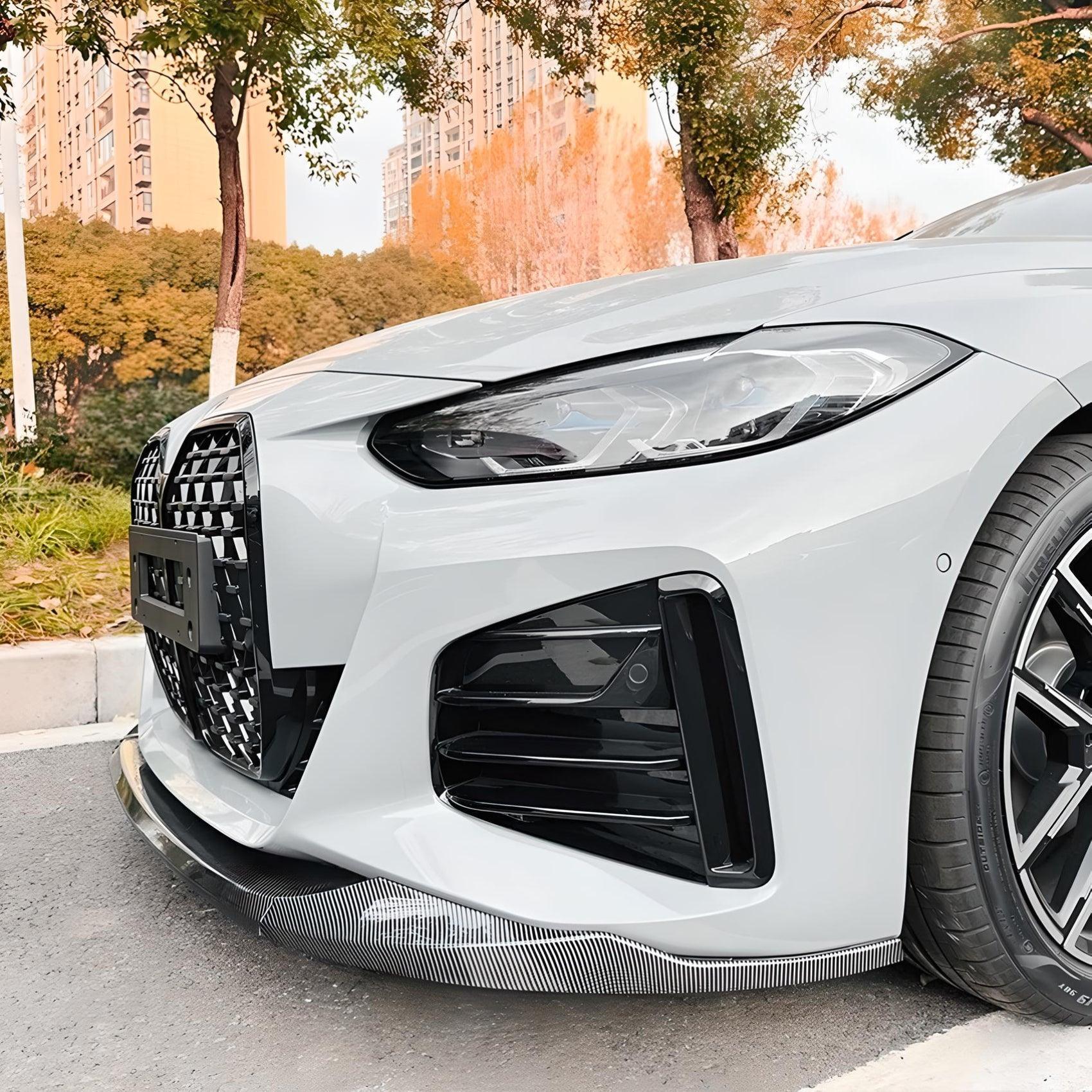 BMW G23 G22 G20 Carbon Fiber Front Lip Splitter Glossy Black – Compatible with BMW G22 Sedan – Front