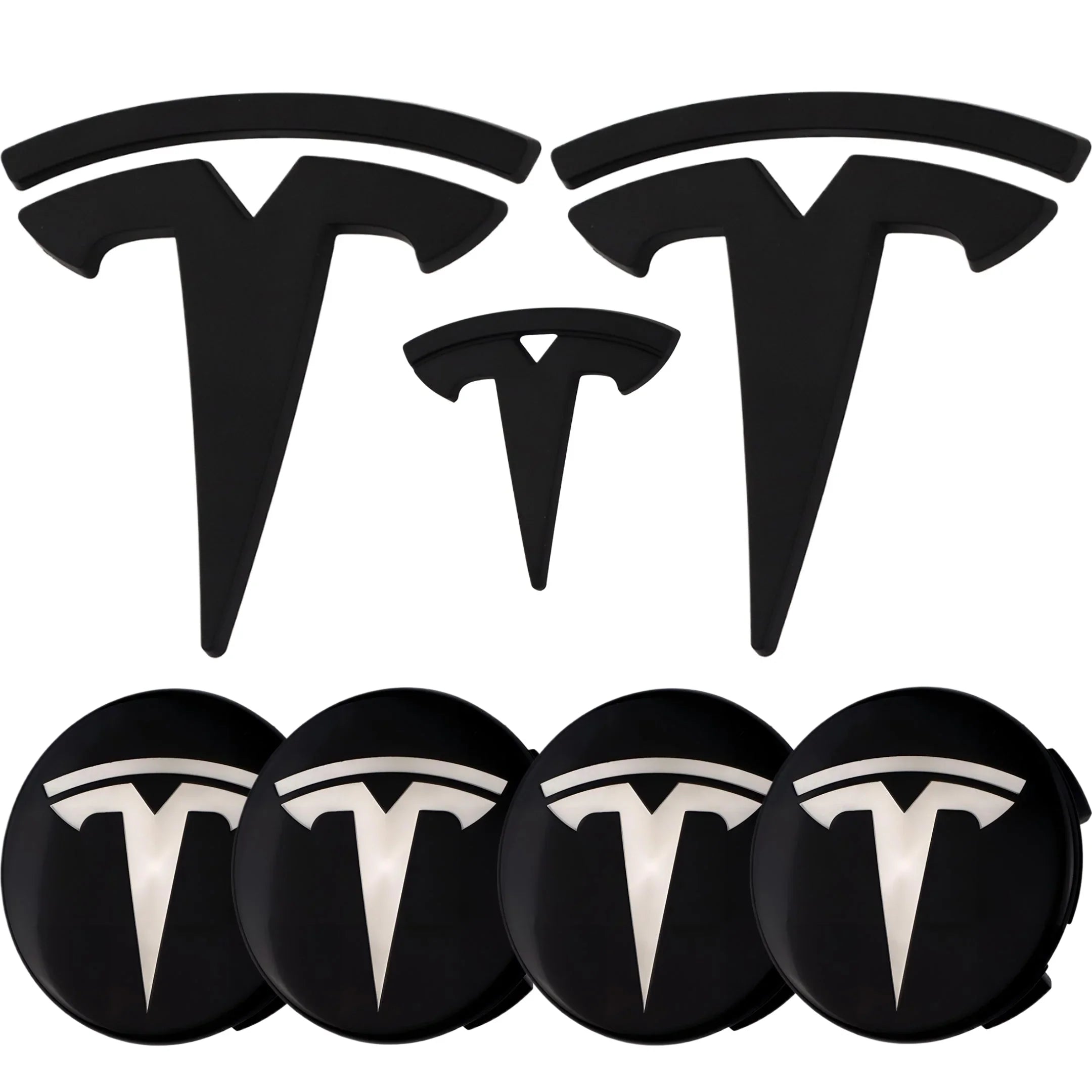 Tesla Emblem Überzug | Matt Schwarz