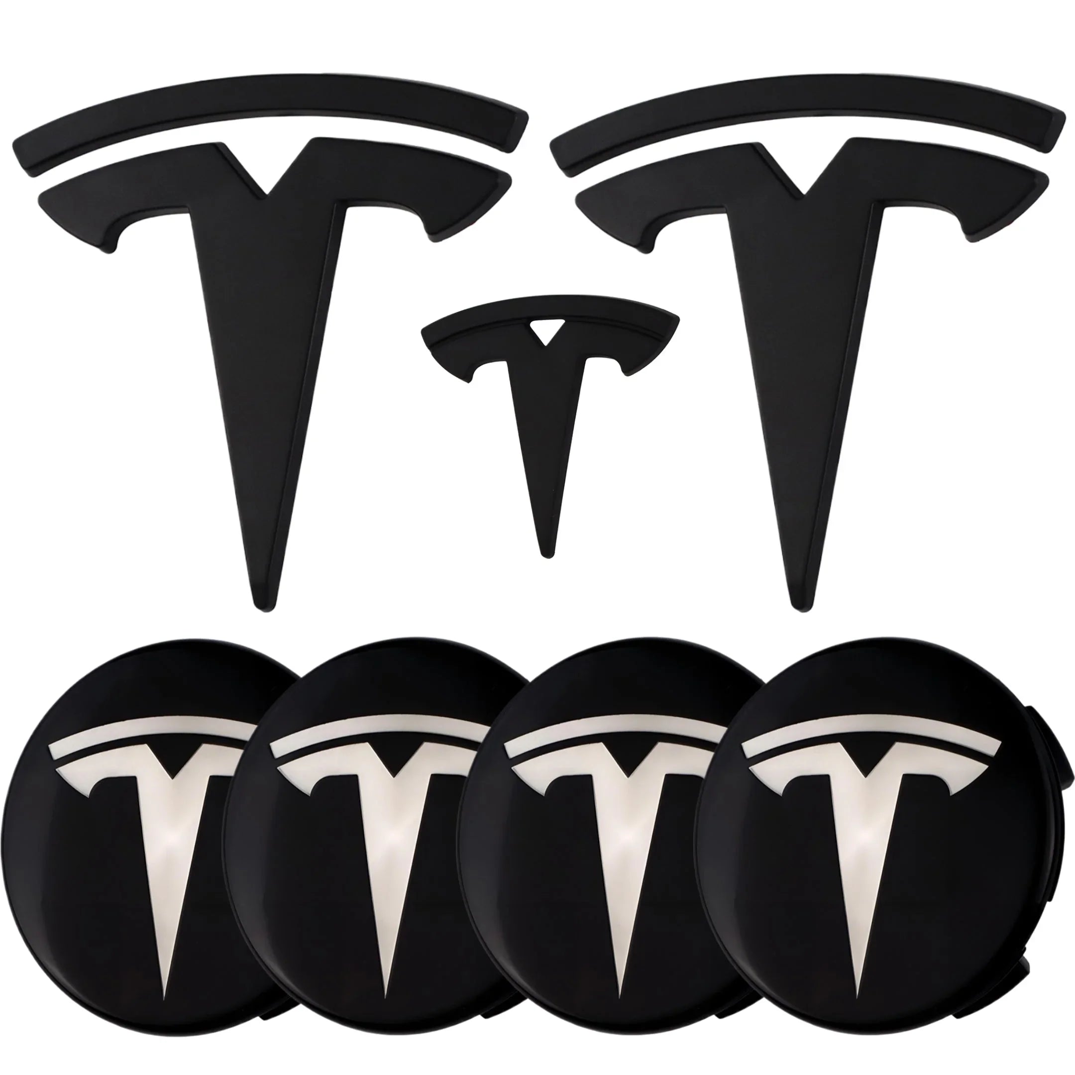 Tesla Emblem Überzug | Matt Schwarz