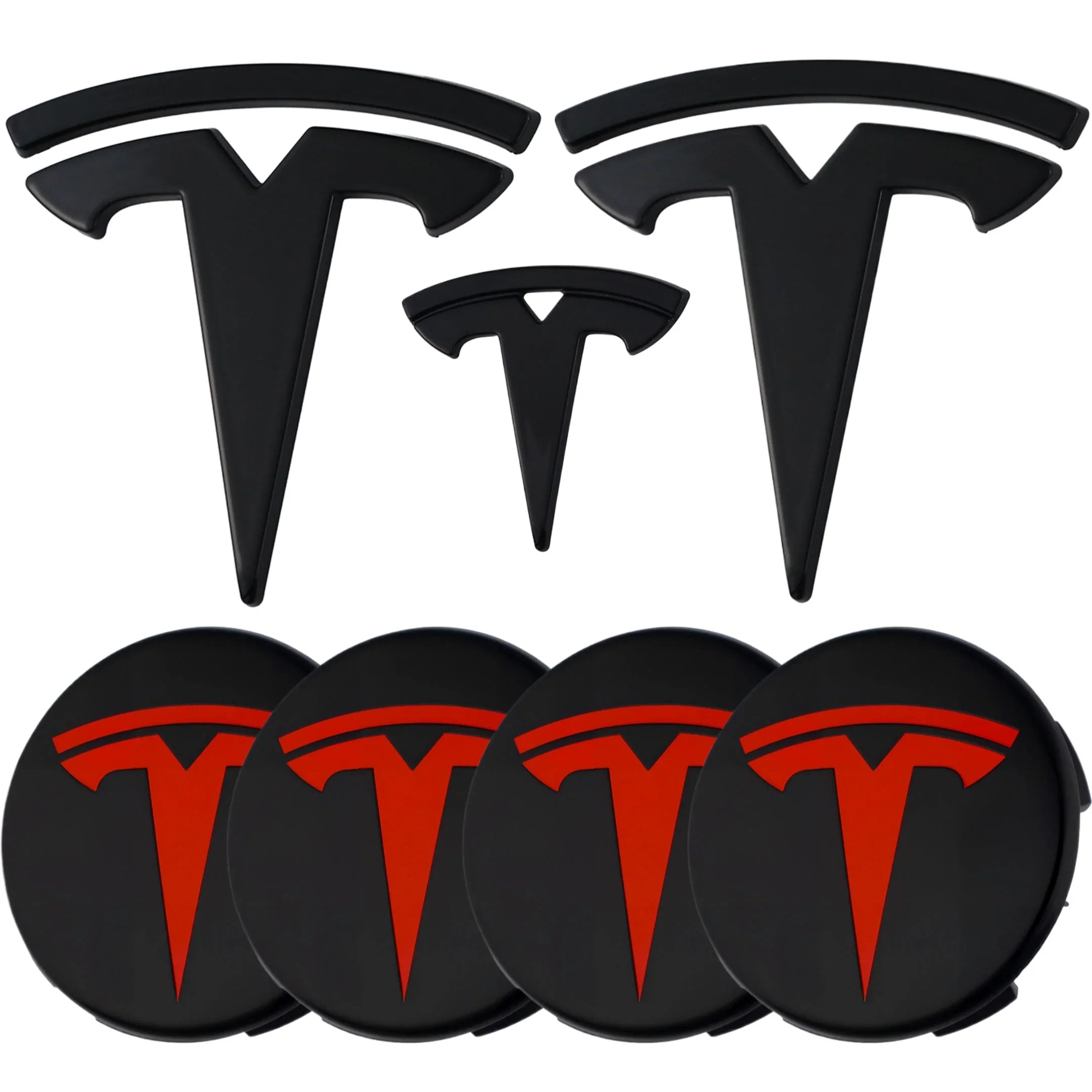 Tesla Emblem Überzug | Hochglanz Schwarz