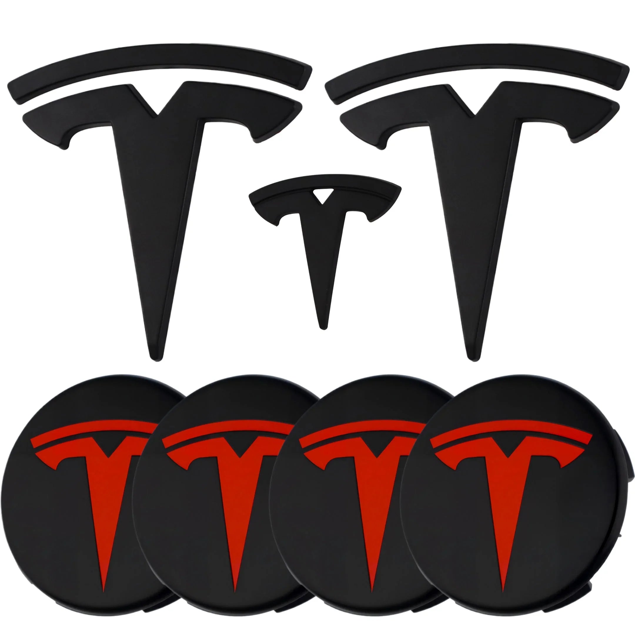 Tesla Emblem Überzug | Matt Schwarz