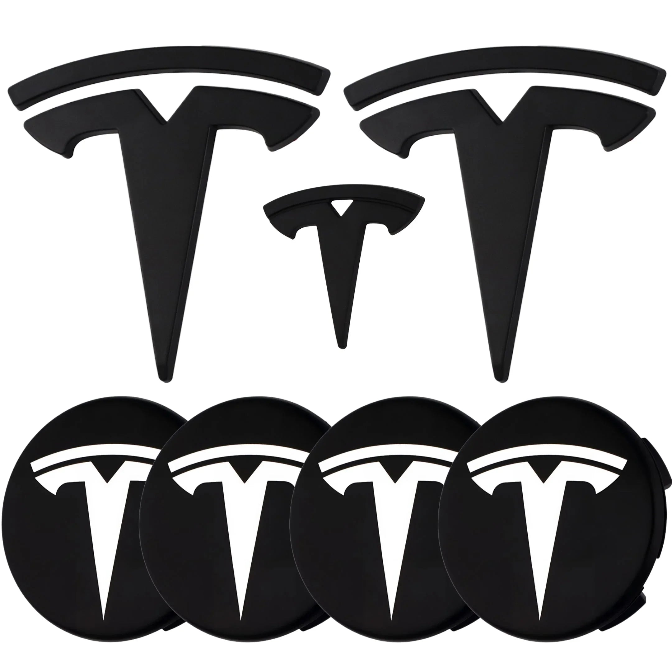 Tesla Emblem Überzug | Matt Schwarz