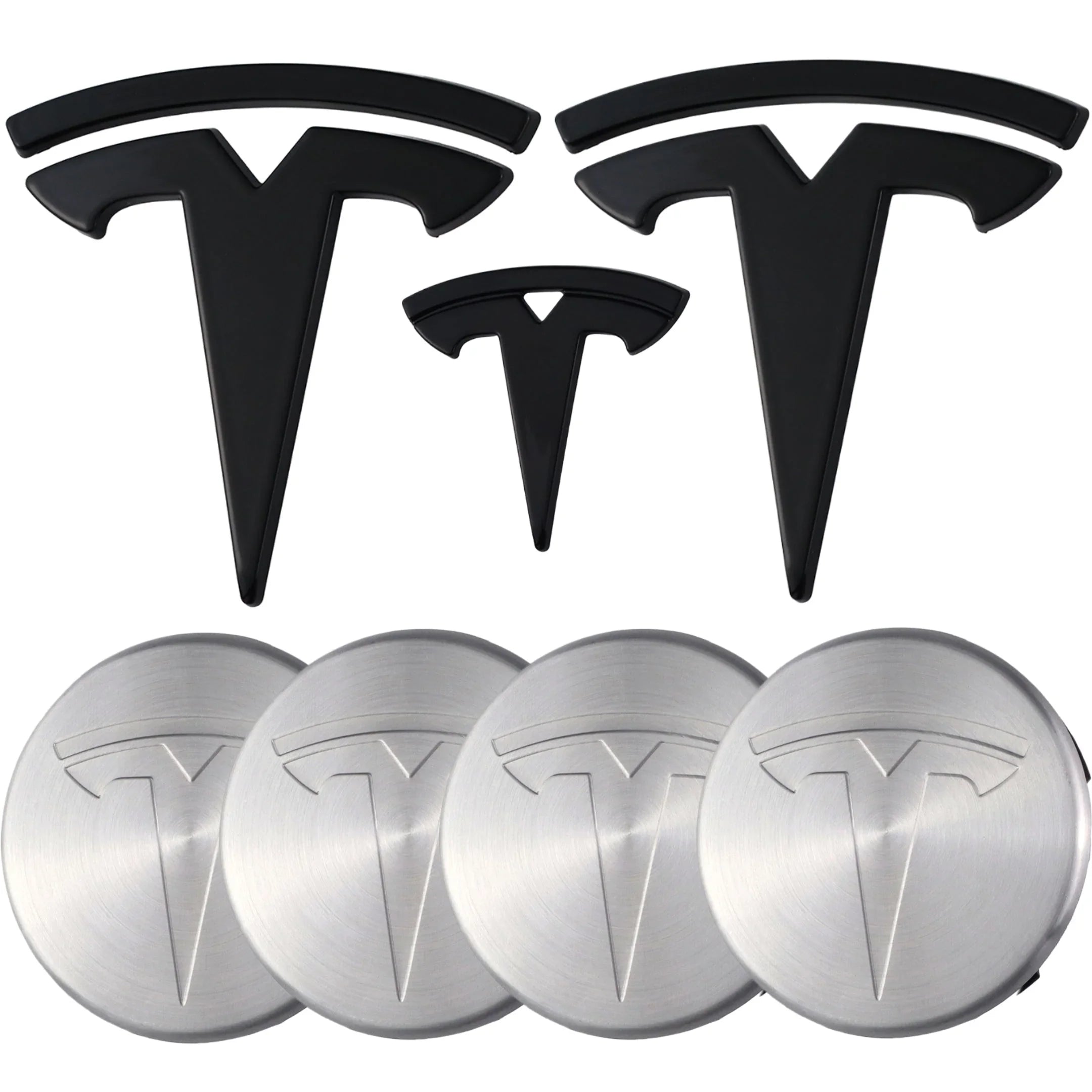 Tesla Emblem Überzug | Hochglanz Schwarz