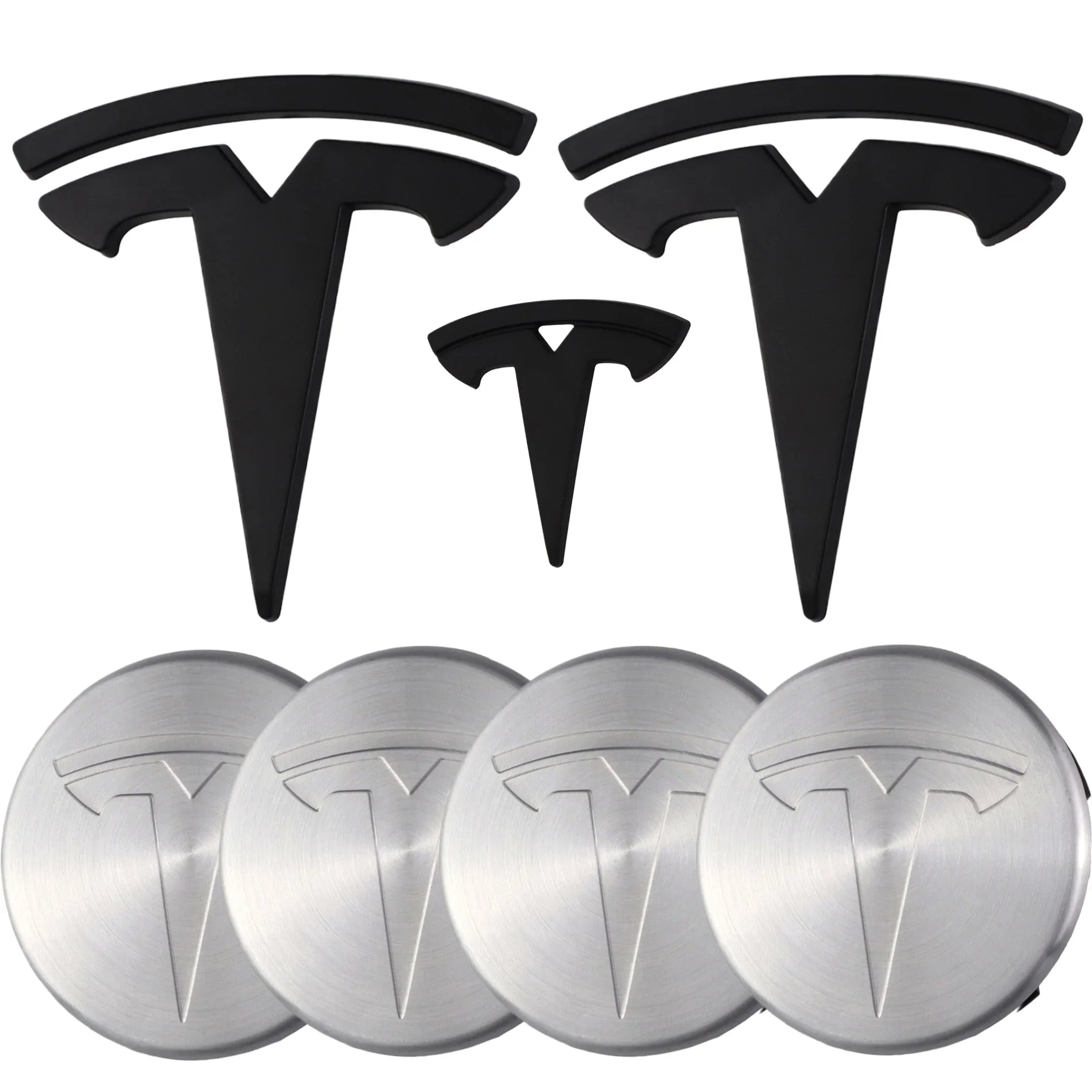 Tesla Emblem Überzug | Matt Schwarz