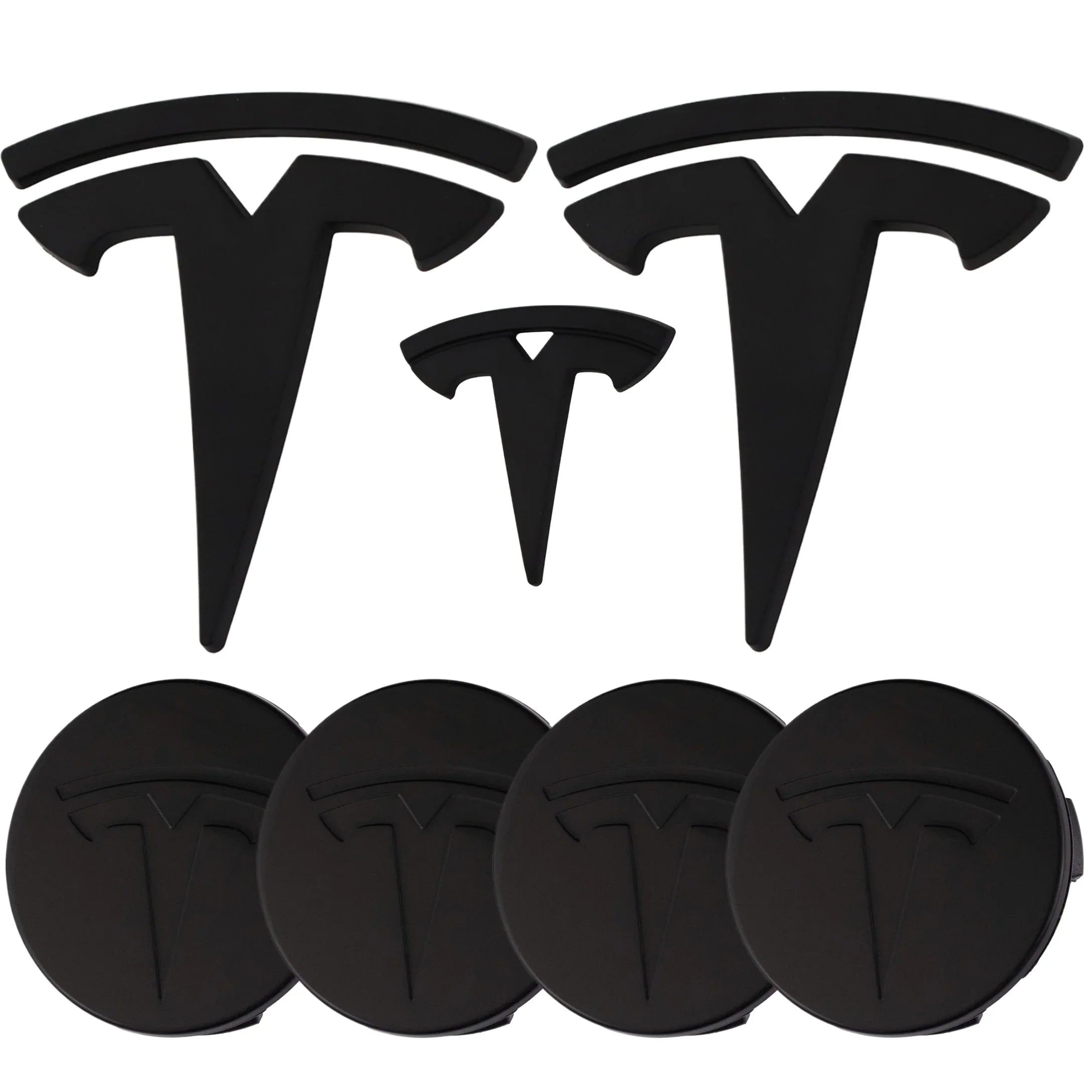 Tesla Emblem Überzug | Matt Schwarz