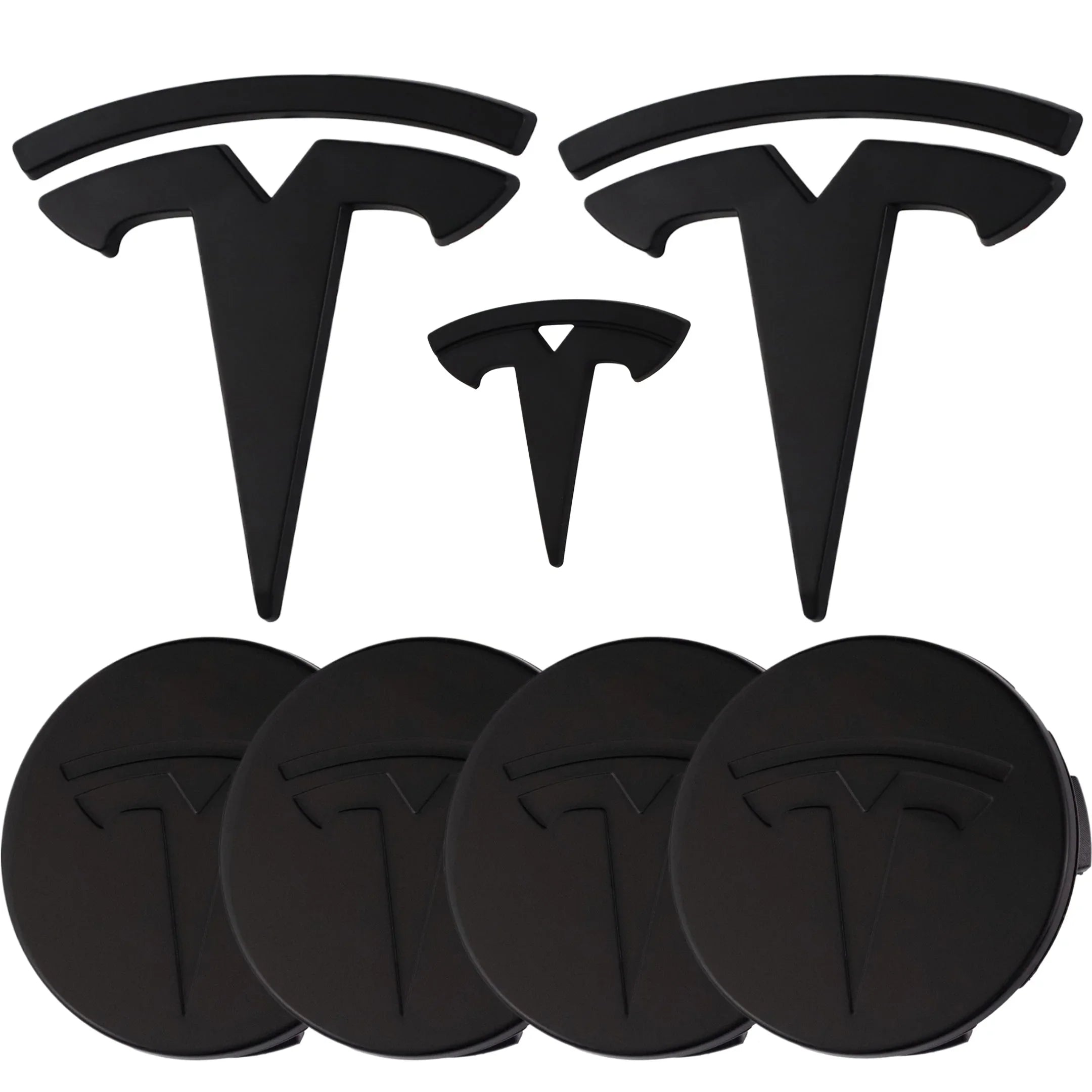 Tesla Emblem Überzug | Matt Schwarz