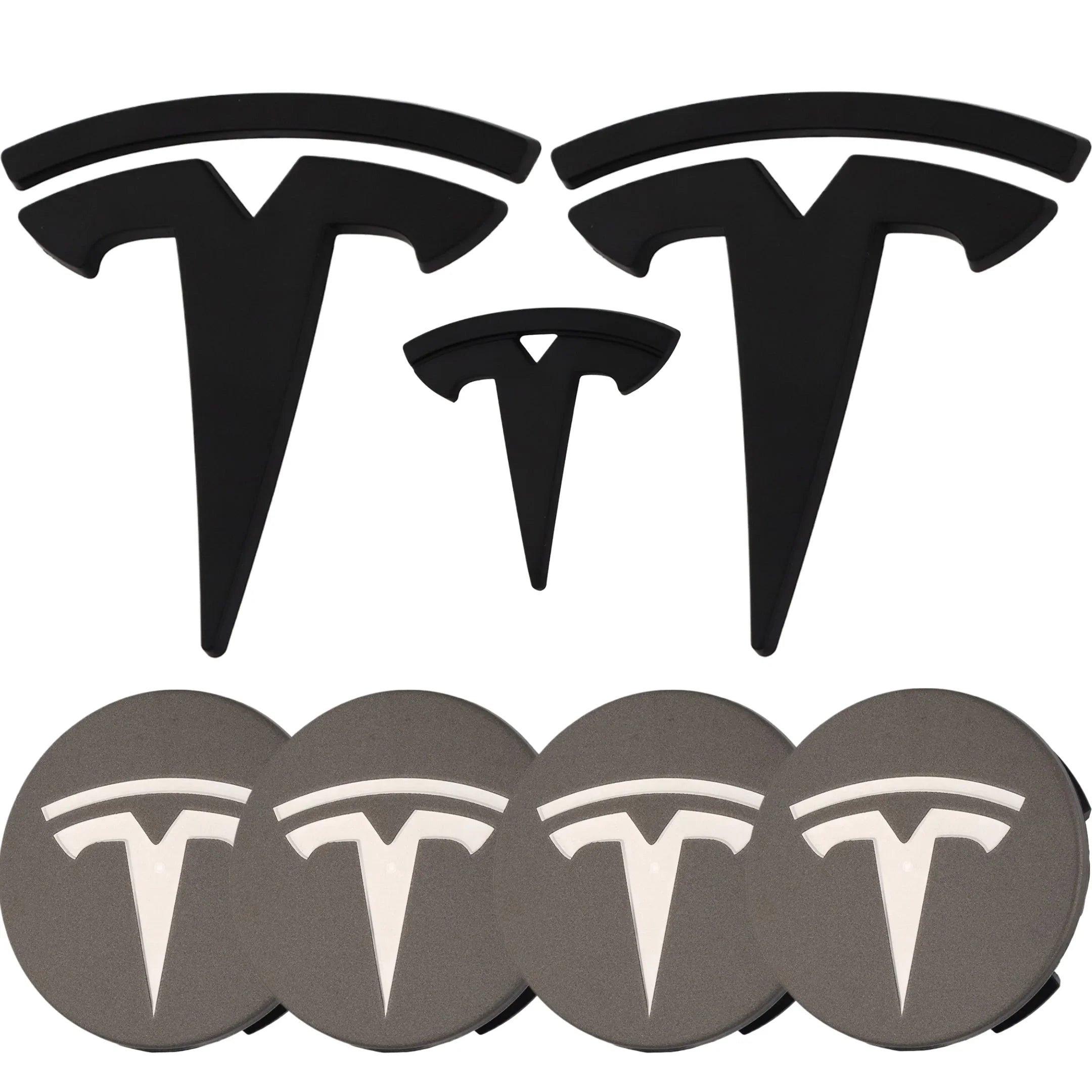 Tesla Emblem Überzug | Matt Schwarz