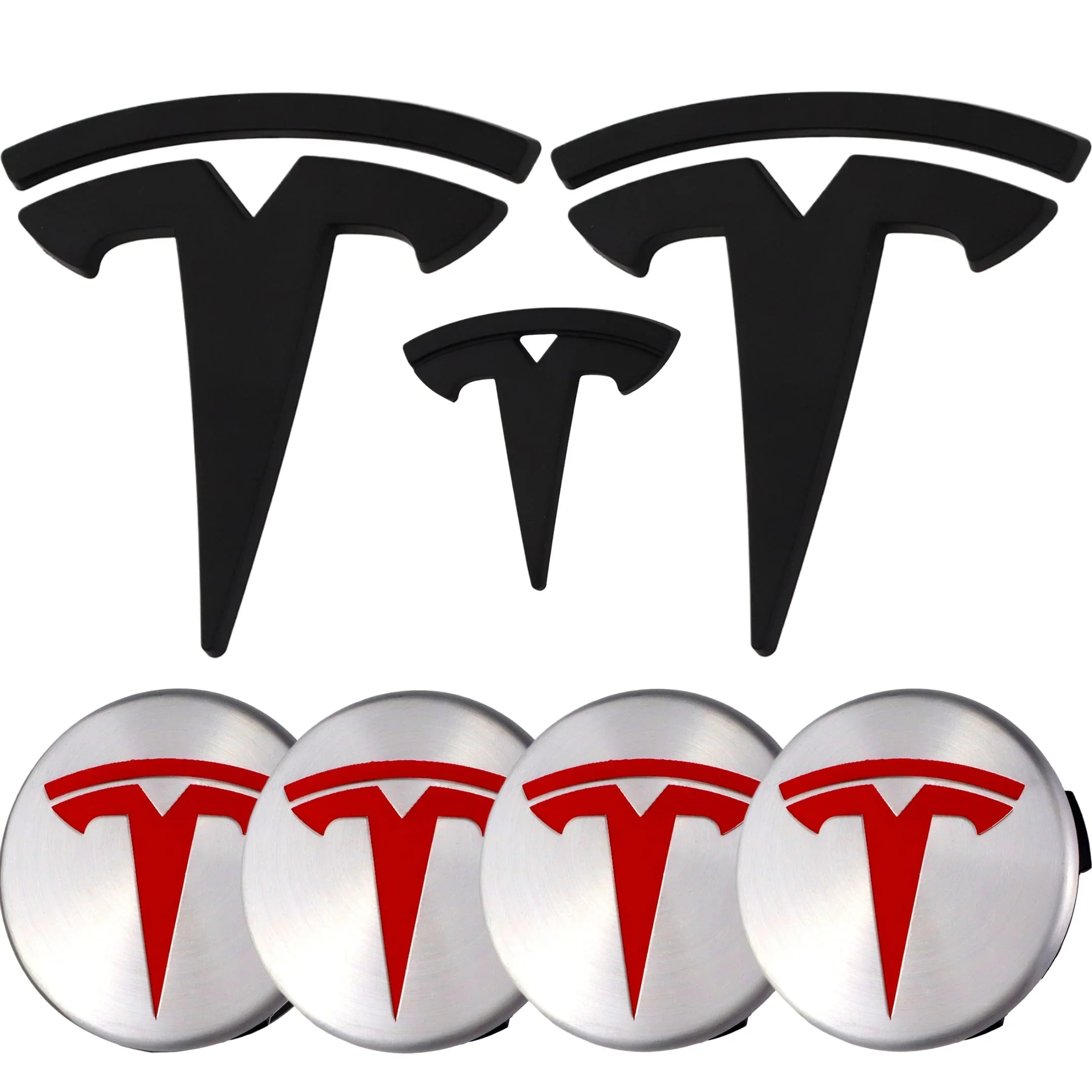 Tesla Emblem Überzug | Matt Schwarz