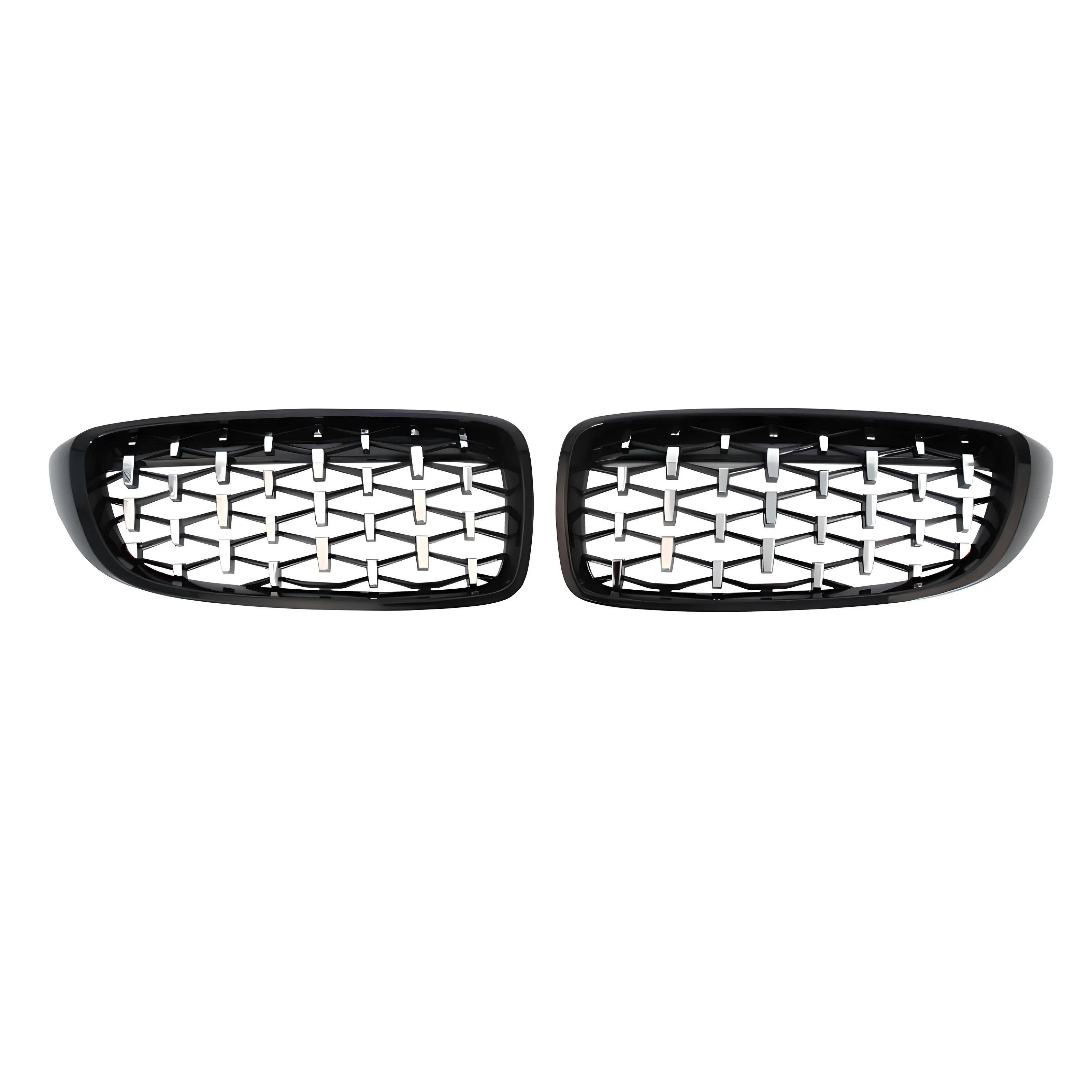 Front kidney grille pair – Black Gloss with Chrome – Compatible with BMW 5 Series G30 G31 – Front