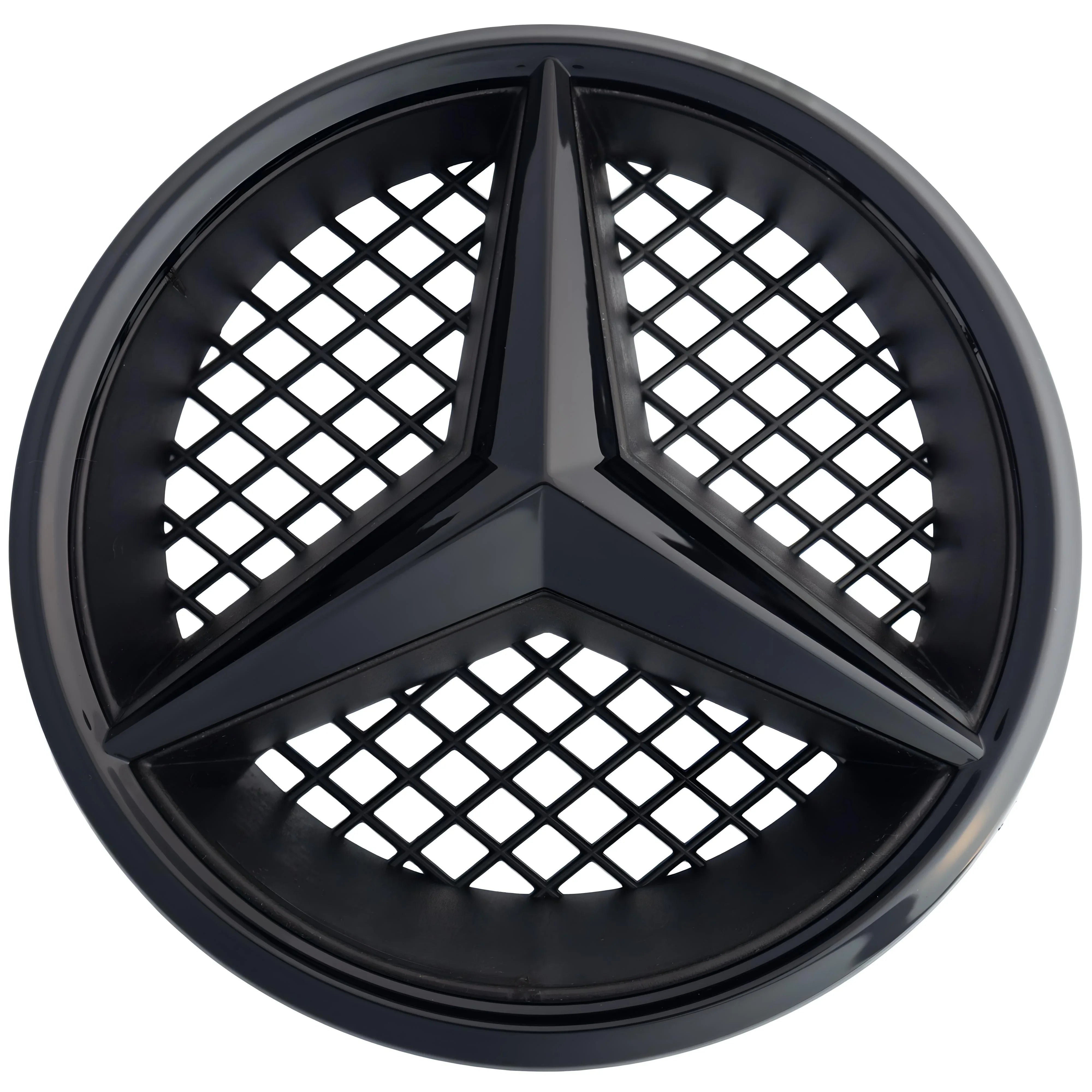 Mercedes Grille Emblem | Gloss Black - Grid Style - Aftermarket - cirevon
