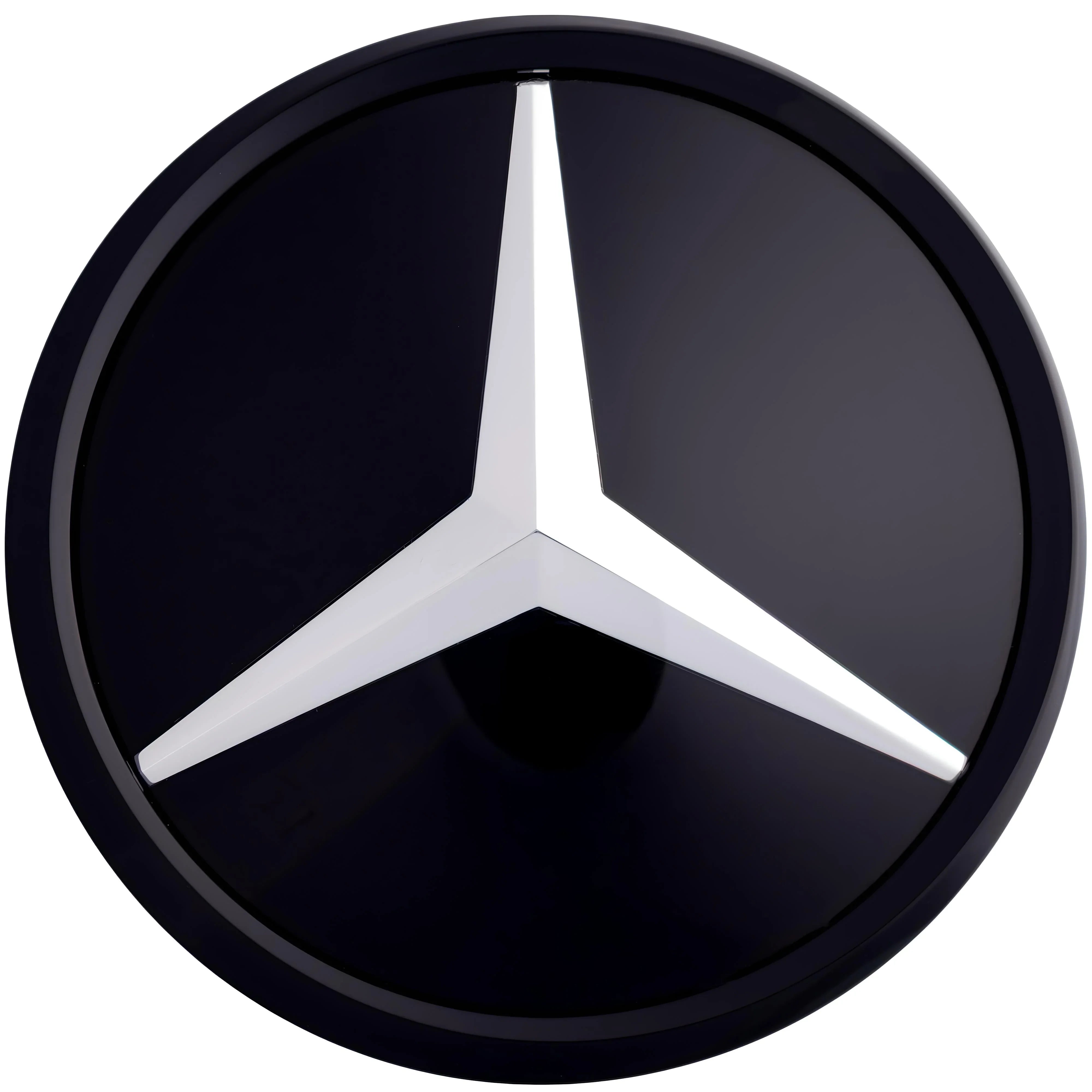 Mercedes Grille Emblem | Silver Black - Mirror Style - Aftermarket - cirevon