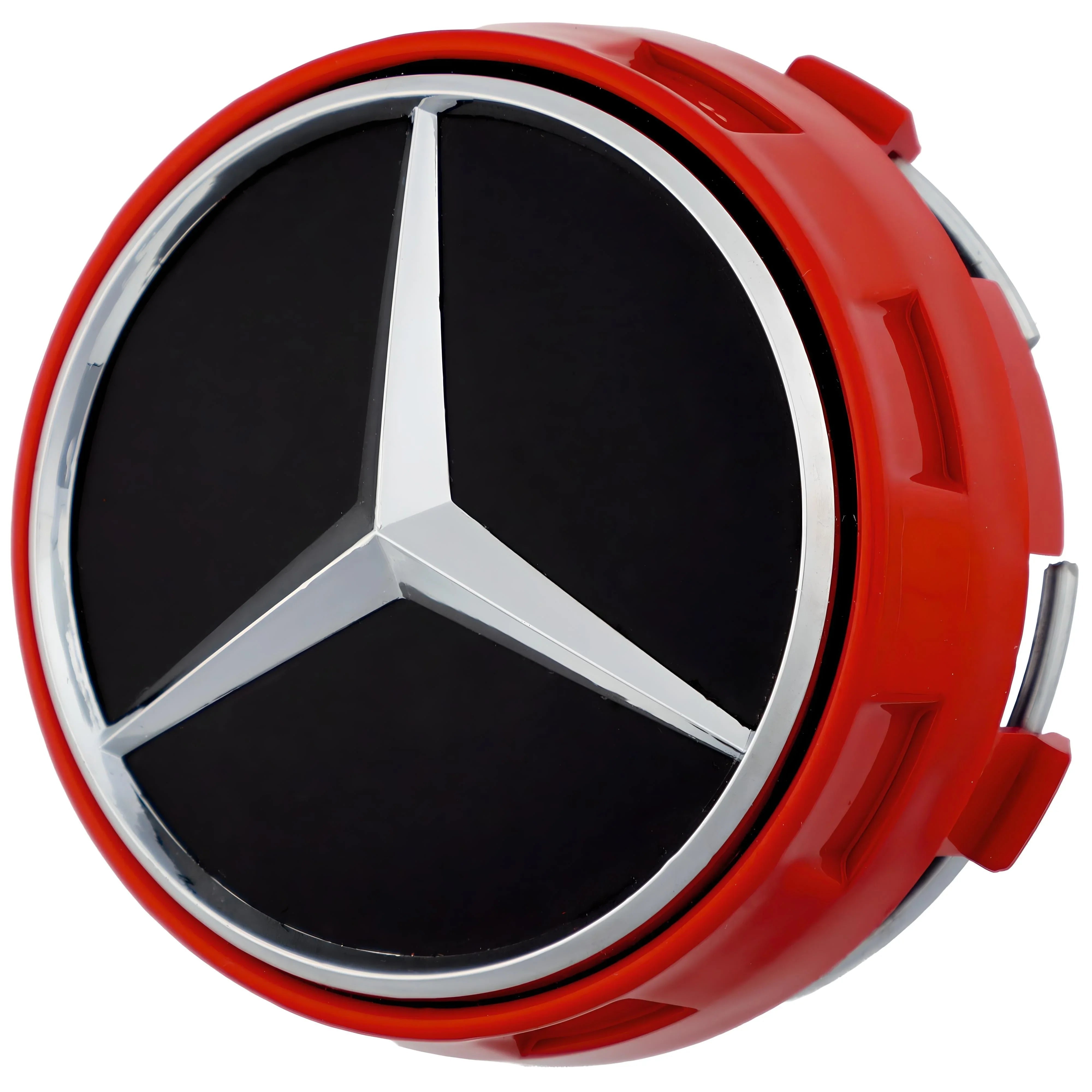 Mercedes Elevated Hub Caps | Gloss Red - Aftermarket - cirevon