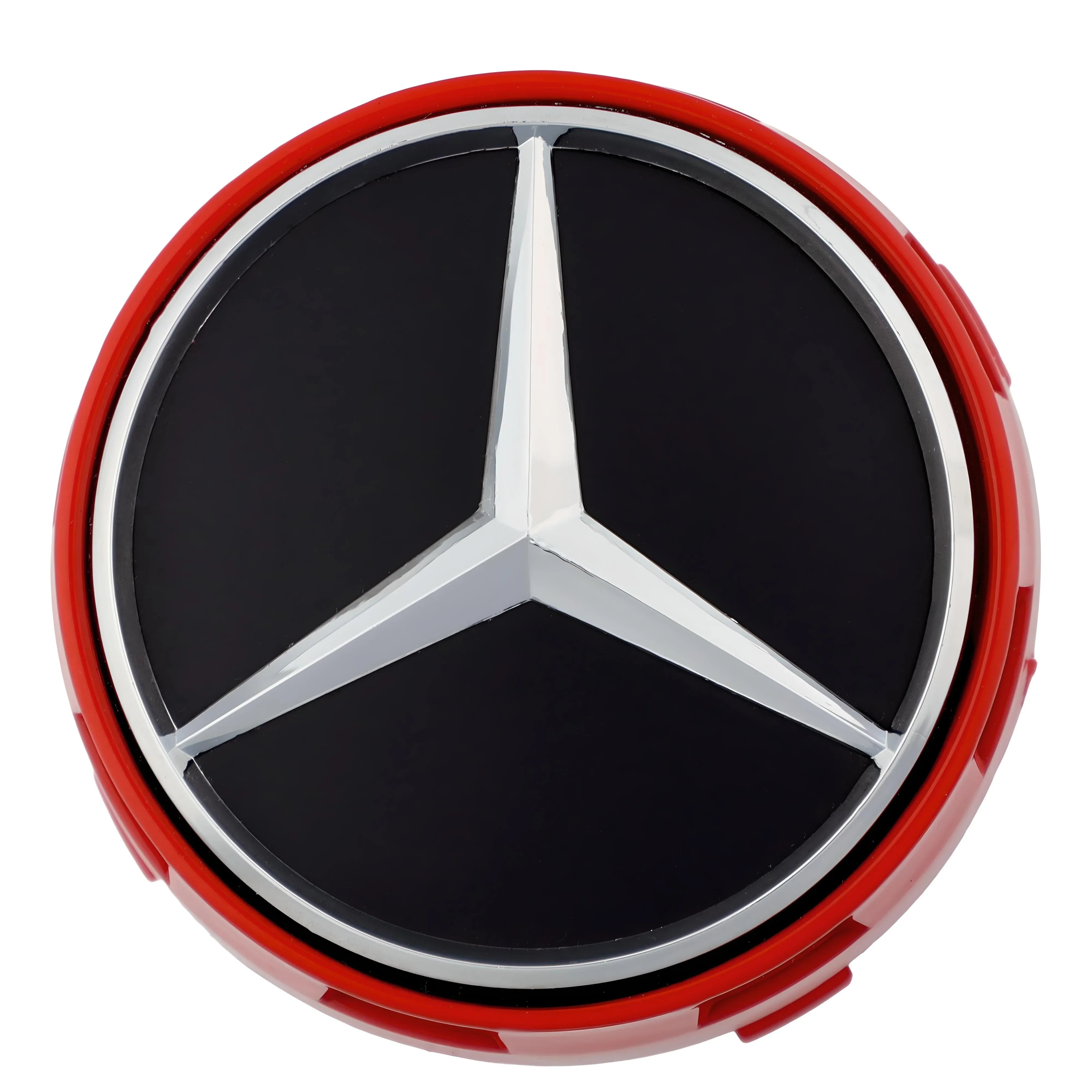 Mercedes Elevated Hub Caps | Gloss Red - Aftermarket - cirevon