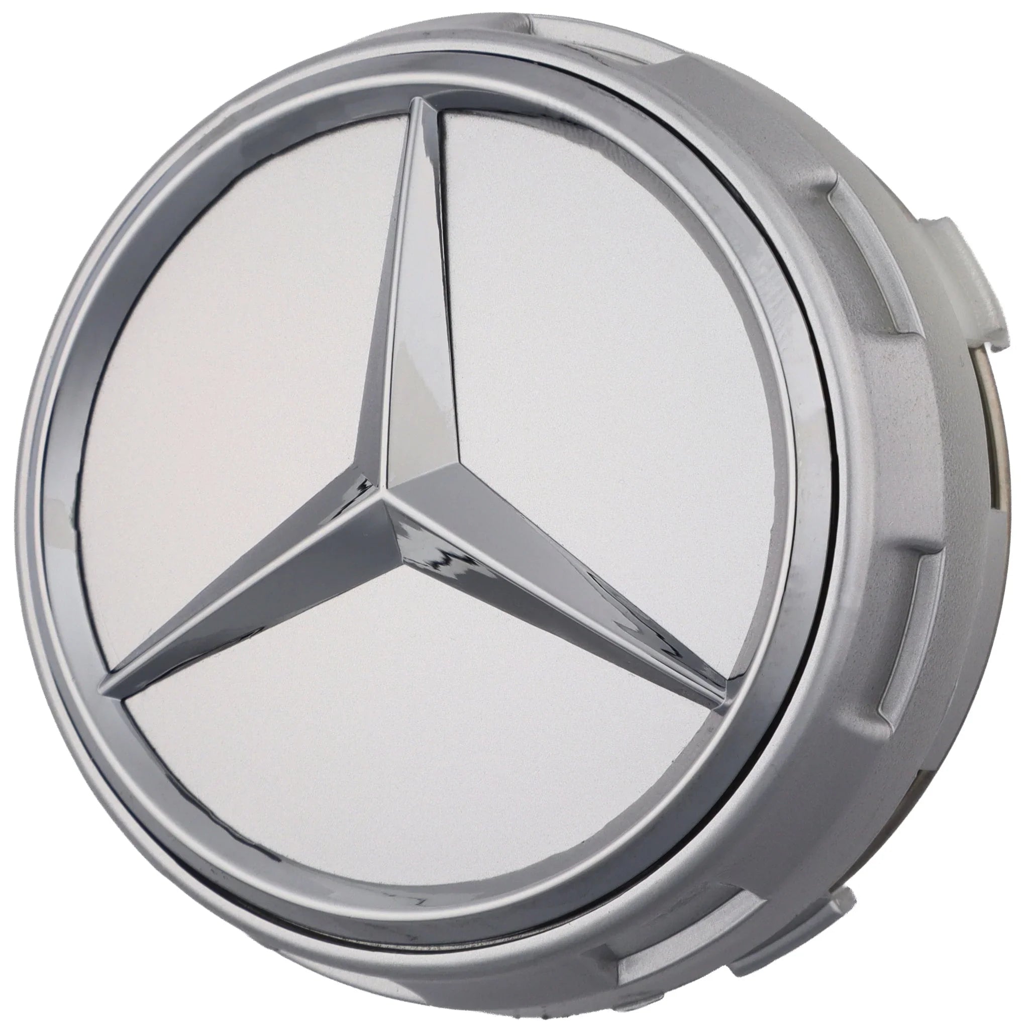 Mercedes Elevated Hub Caps | Platinum Silver - Aftermarket - cirevon