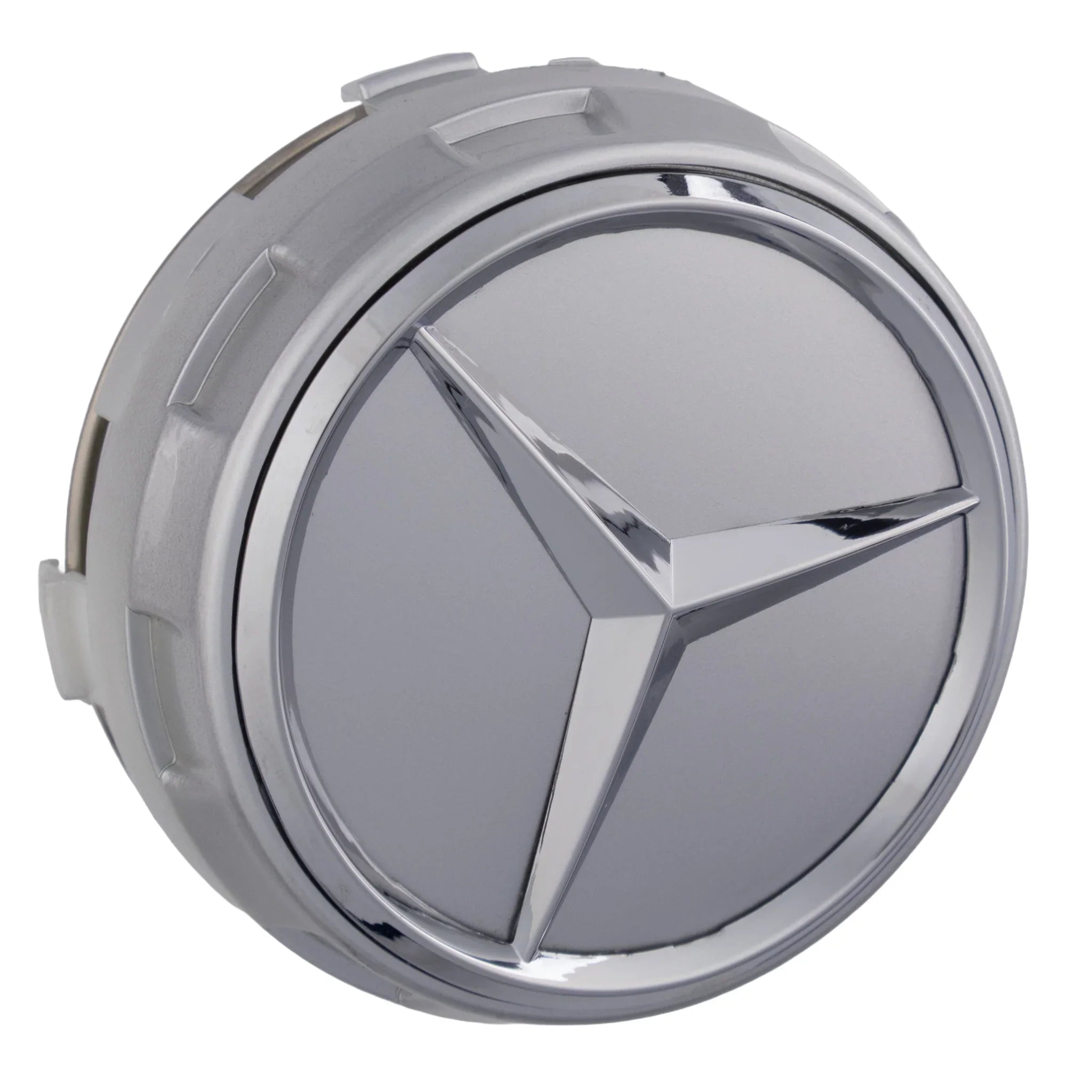 Mercedes Elevated Hub Caps | Platinum Silver - Aftermarket - cirevon