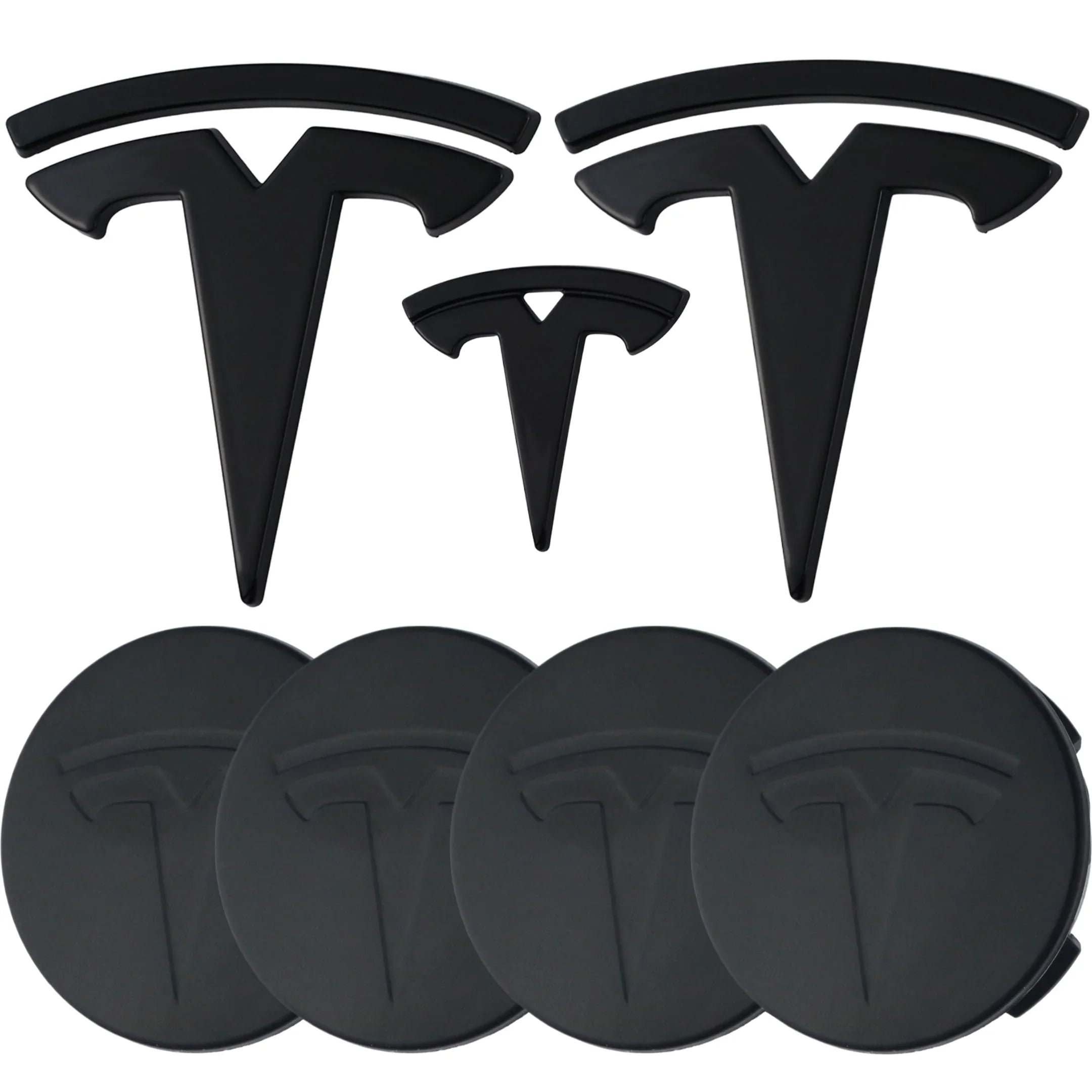 Tesla Emblem Überzug | Hochglanz Schwarz