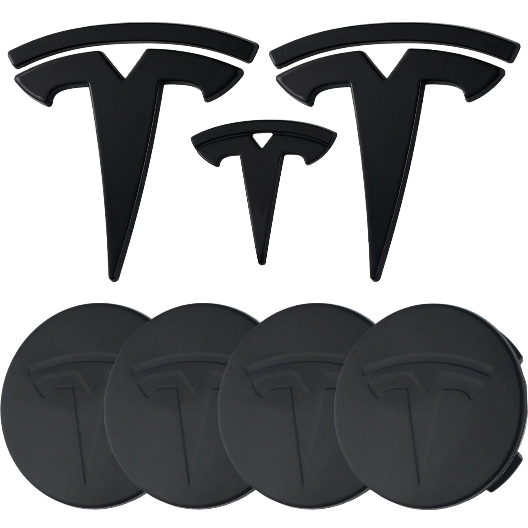 Tesla Emblem Überzug | Hochglanz Schwarz