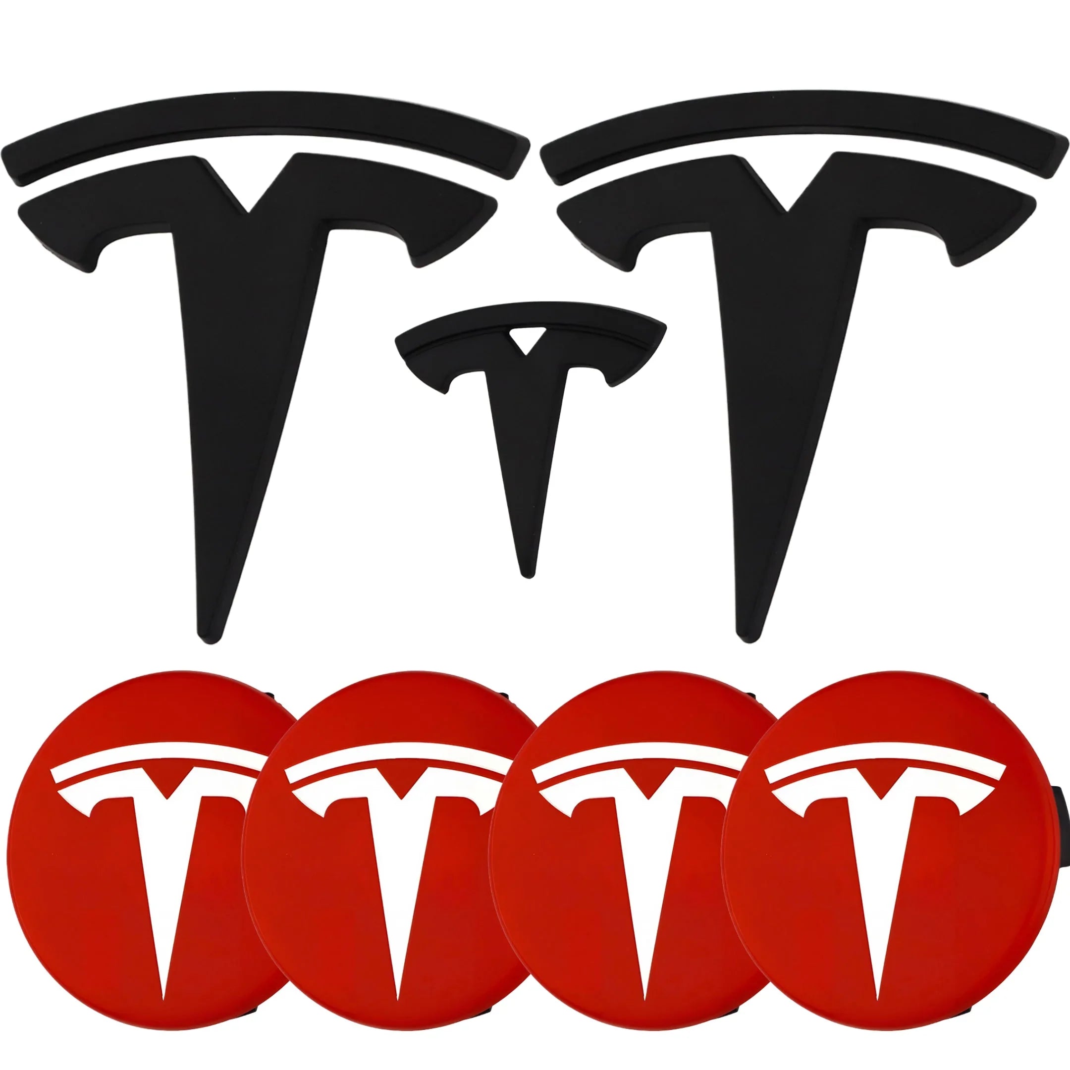 Tesla Emblem Überzug | Matt Schwarz