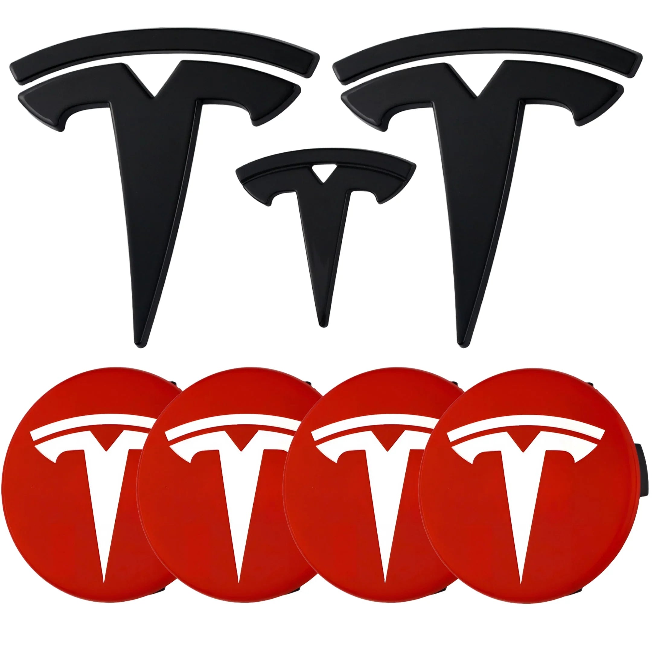 Tesla Emblem Überzug | Hochglanz Schwarz