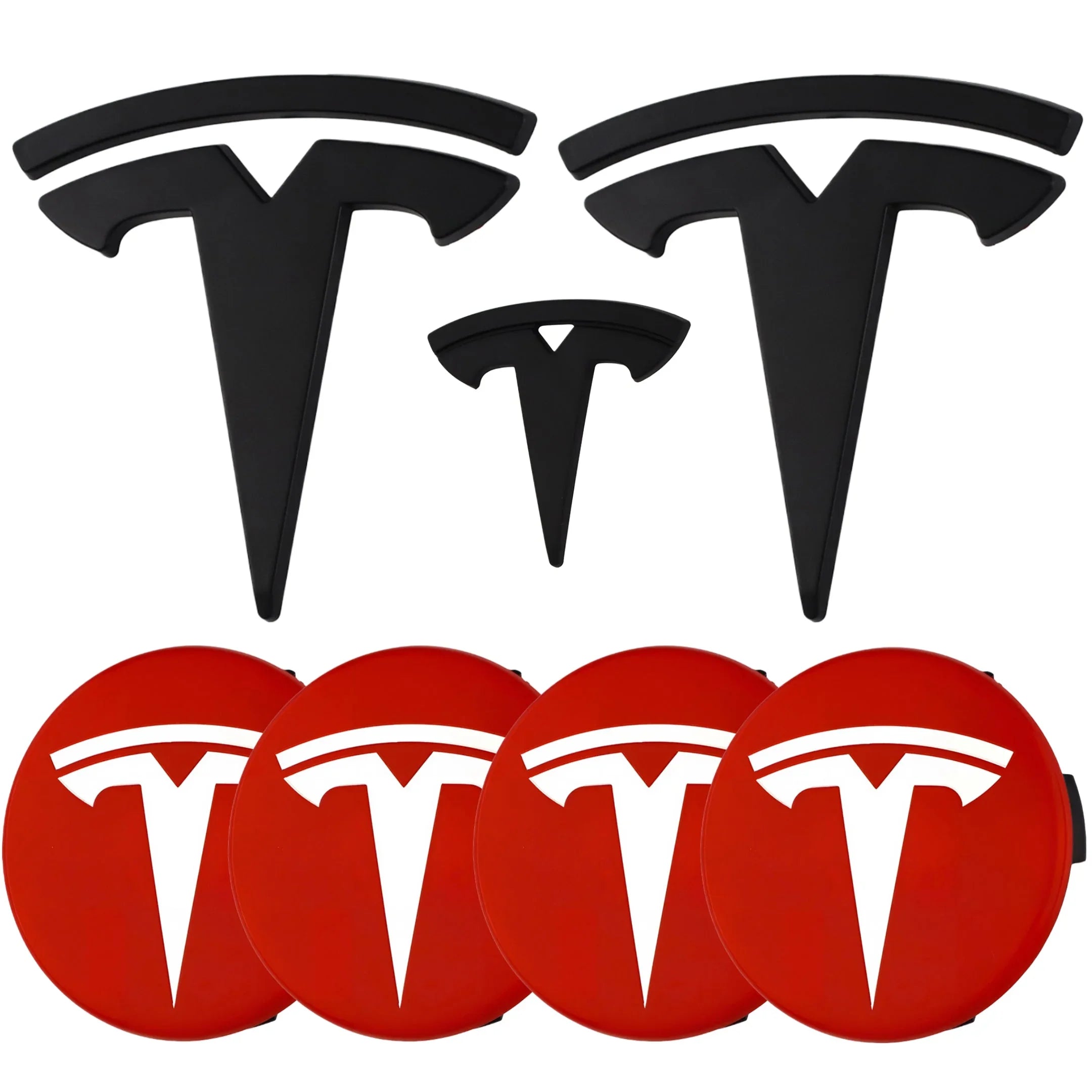 Tesla Emblem Überzug | Matt Schwarz