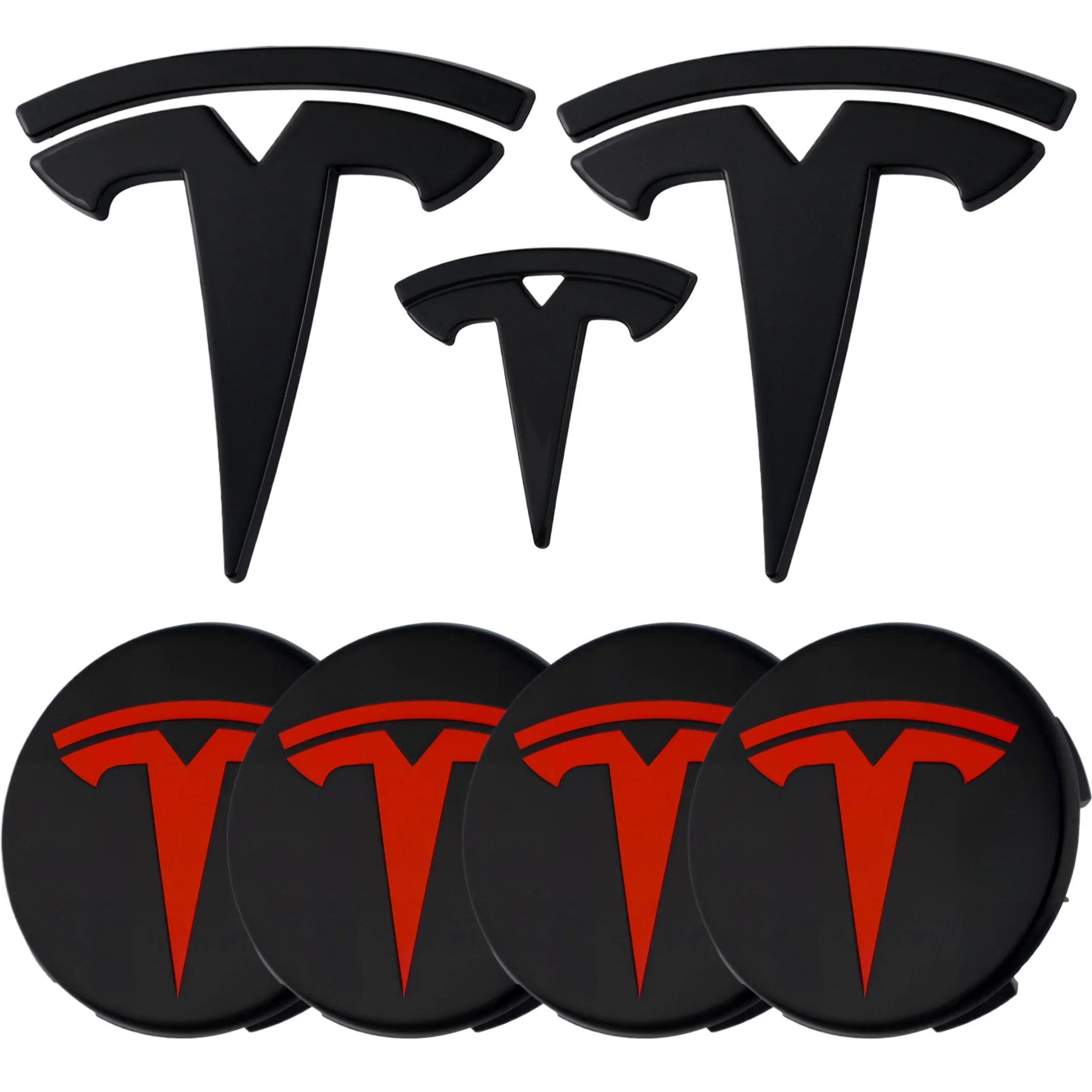 Tesla Emblem Überzug | Hochglanz Schwarz