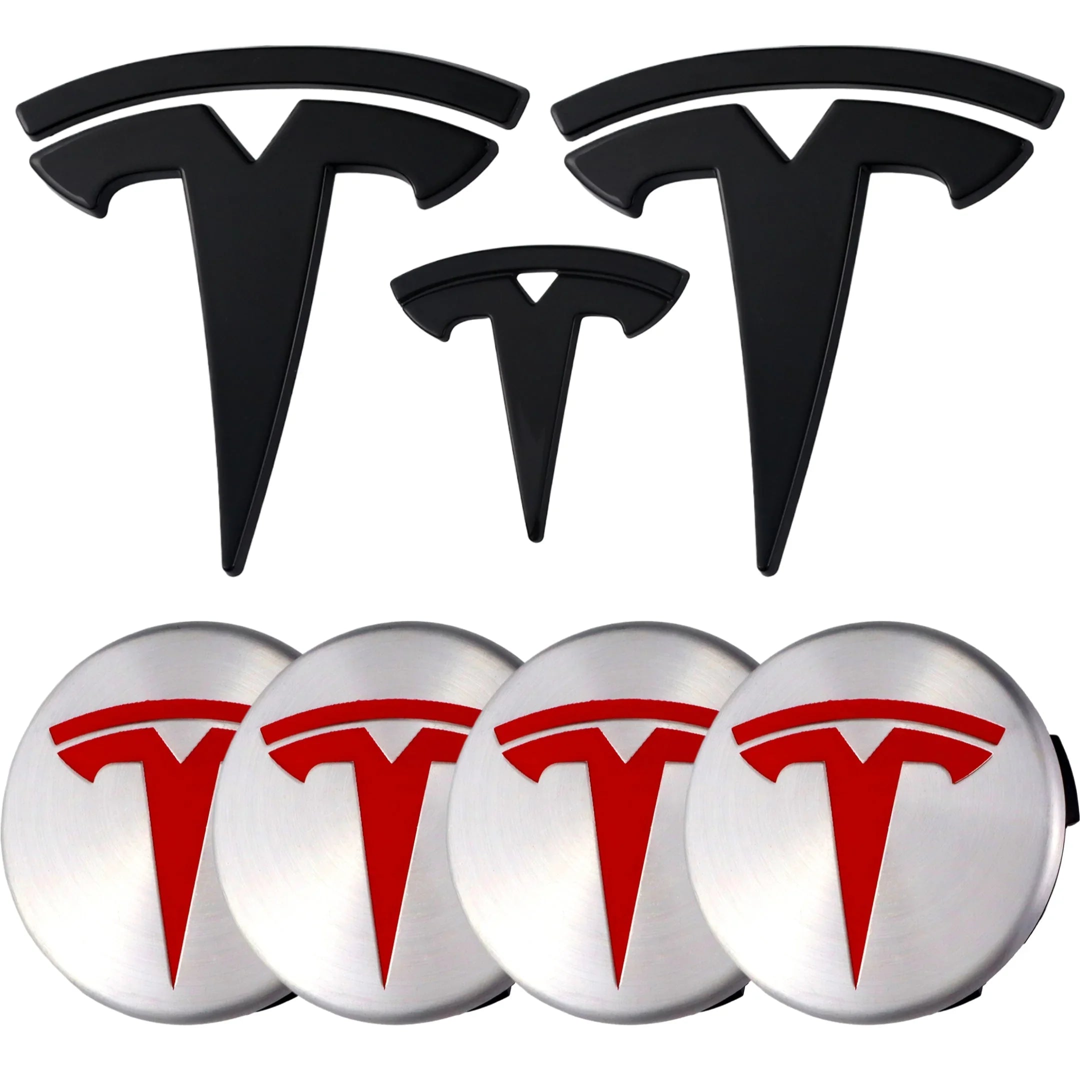 Tesla Emblem Überzug | Hochglanz Schwarz