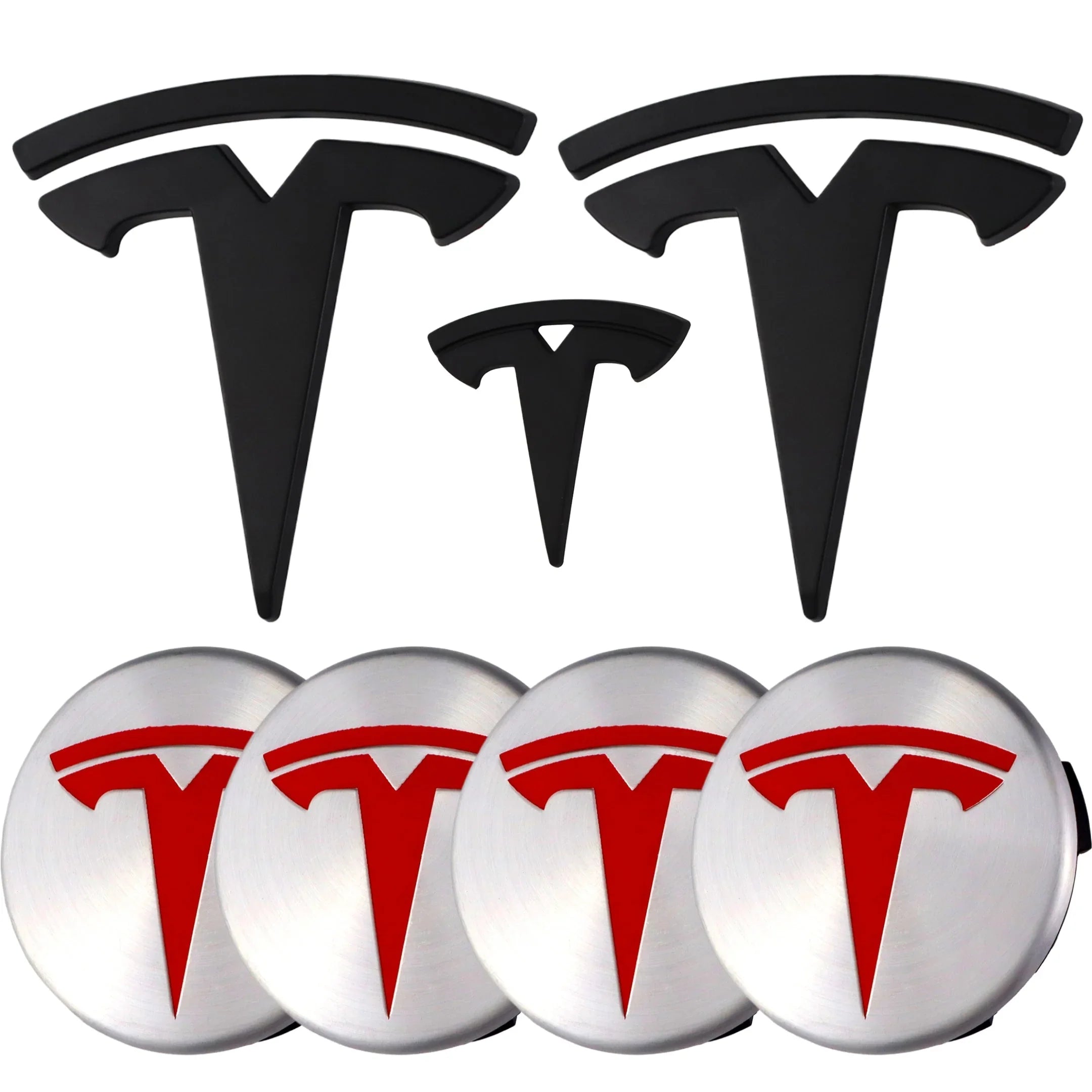 Tesla Emblem Überzug | Matt Schwarz