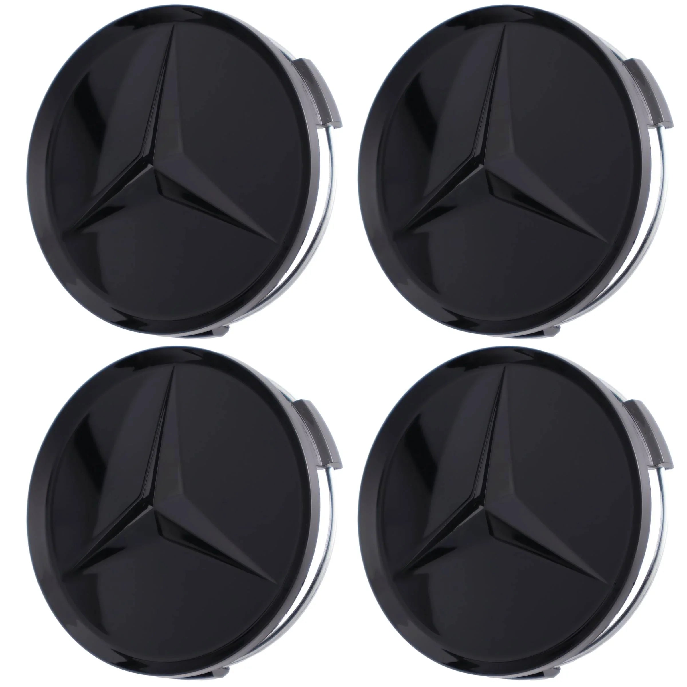 Mercedes Hub Caps | Obsidian Black - Aftermarket - CIREVON