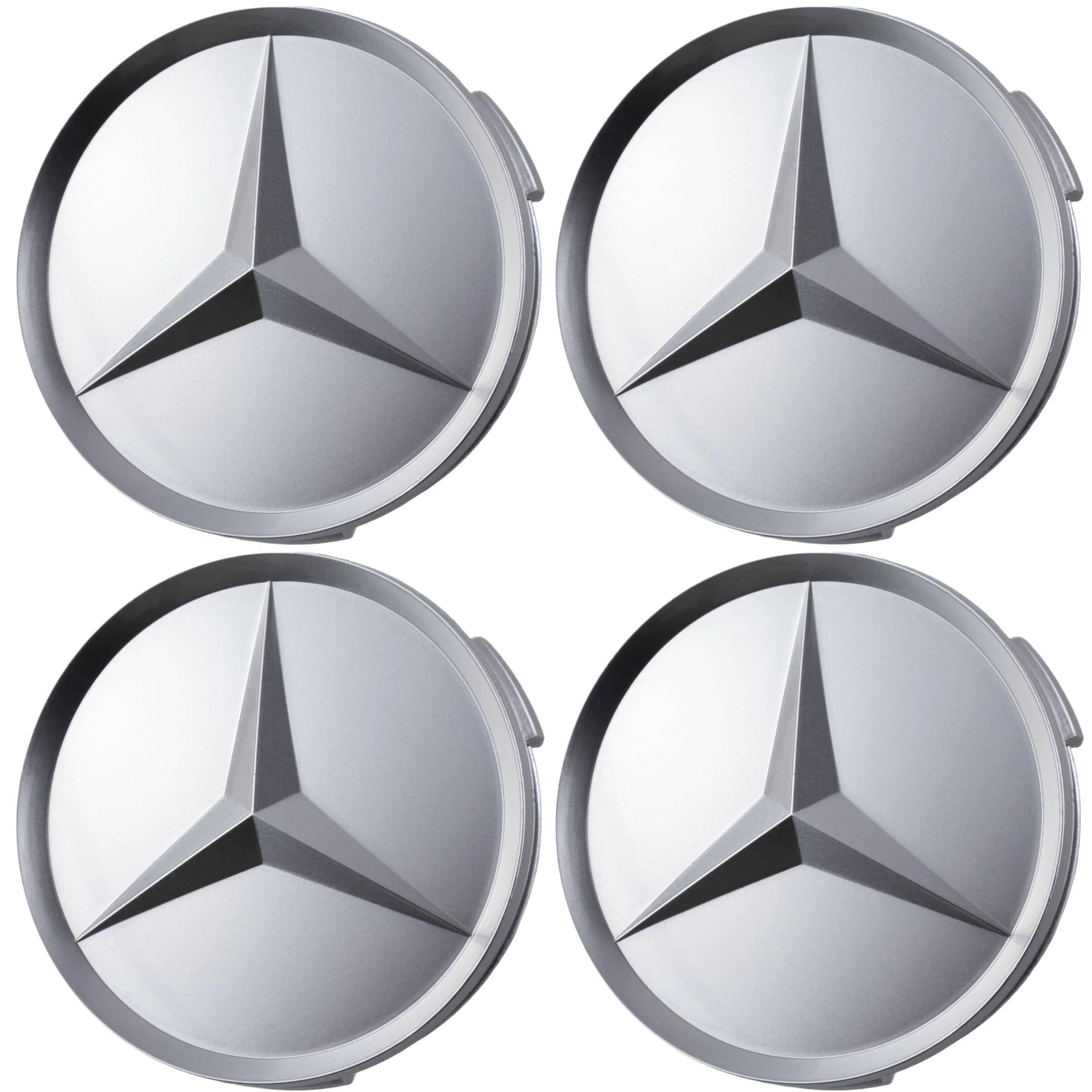 Mercedes Hub Caps | Matte Silver - Aftermarket - cirevon
