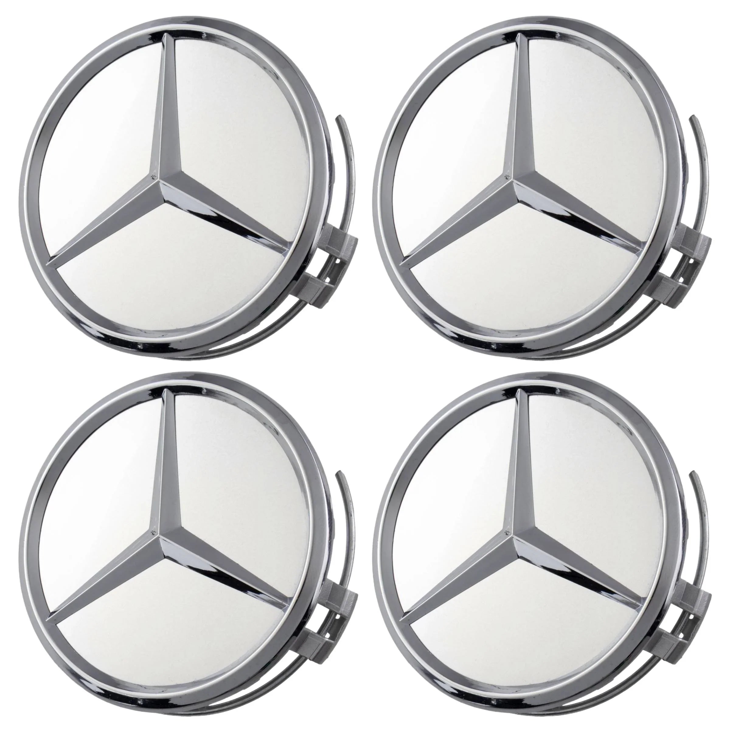 Mercedes Hub Caps | Silver Chrome - Aftermarket - cirevon