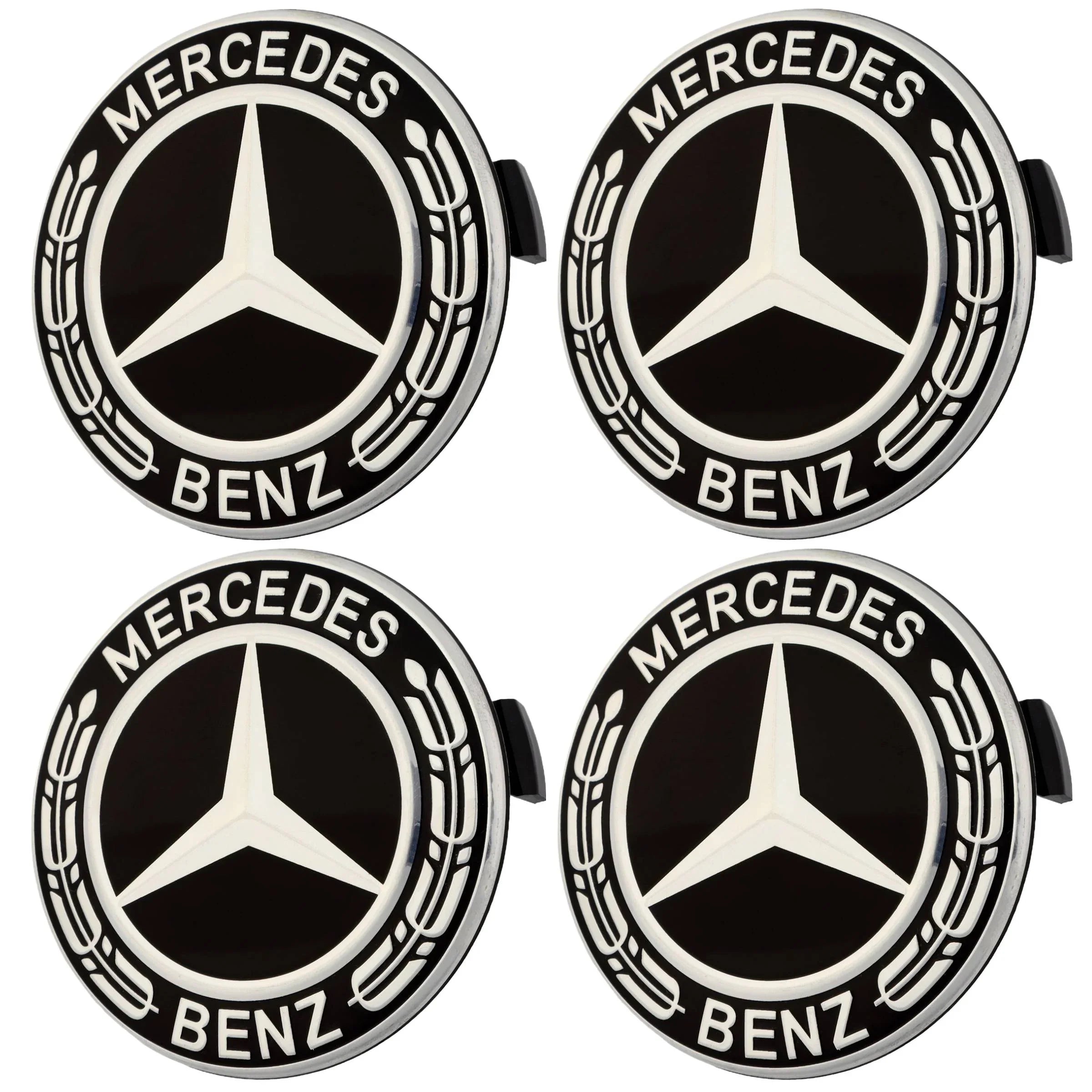 Mercedes Hub Caps | Classic Black - Aftermarket - CIREVON