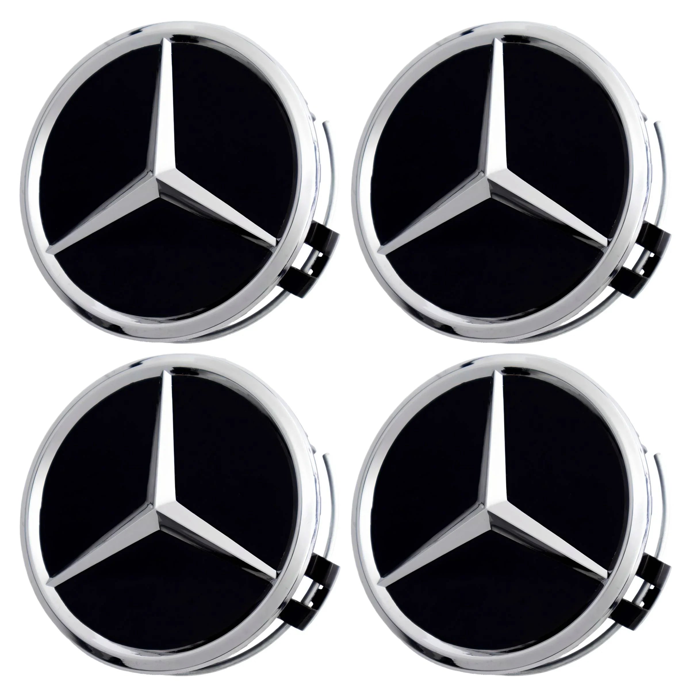 Mercedes Hub Caps | Chrome Black - Aftermarket - cirevon