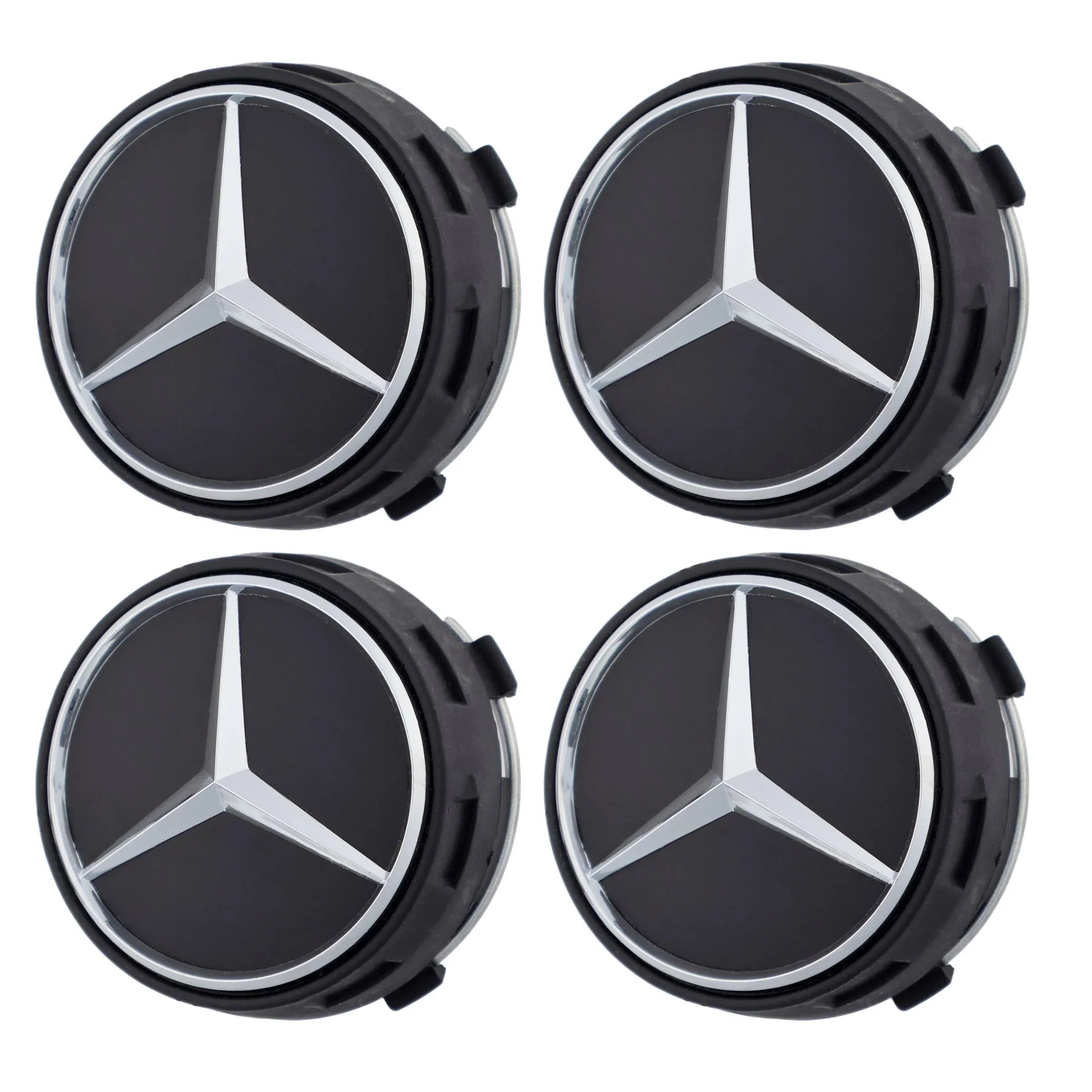 Mercedes Elevated Hub Caps | Matte Black - Aftermarket - CIREVON