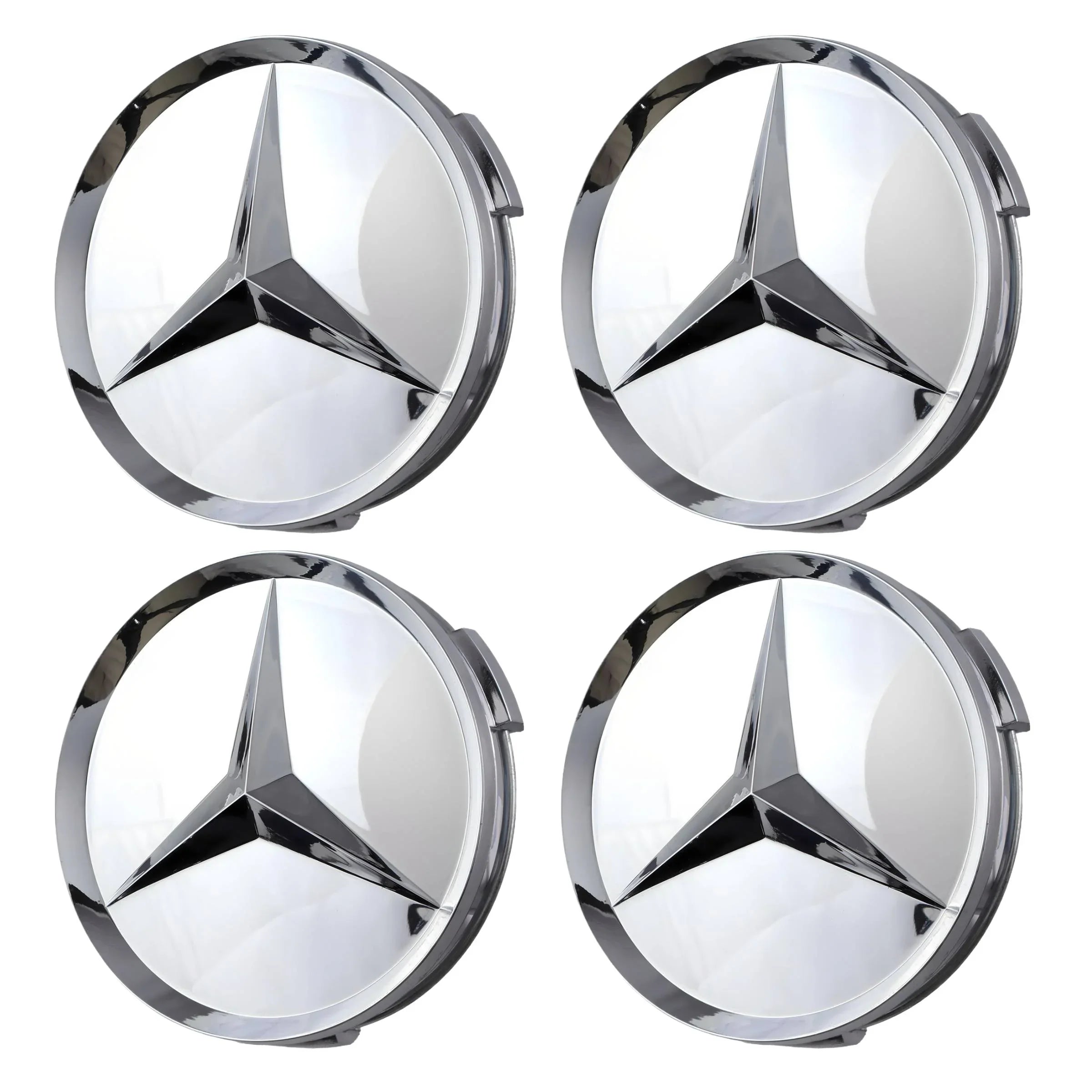 Mercedes Hub Caps | Gloss Silver - Aftermarket - cirevon