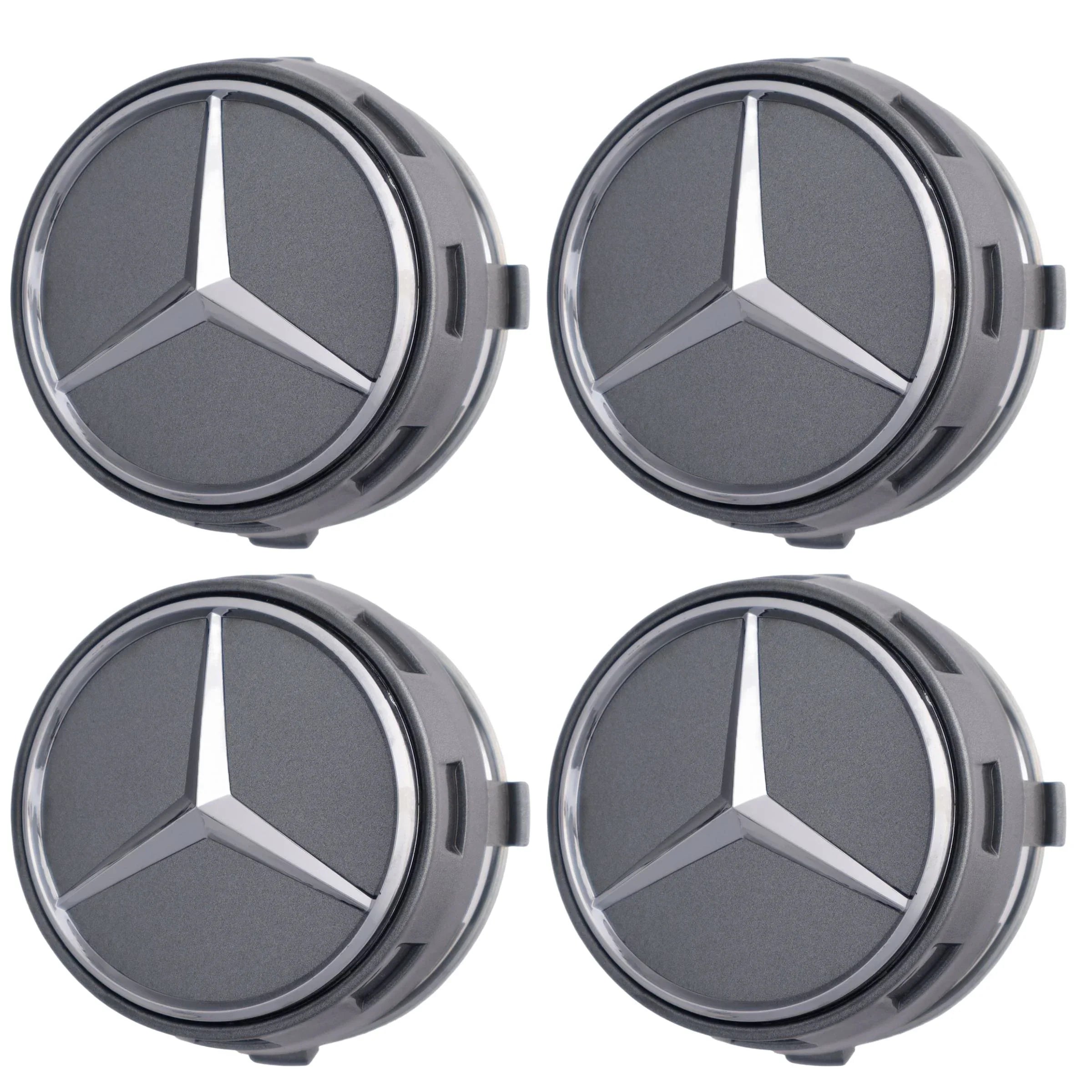 Mercedes Elevated Hub Caps | Titanium Gray - Aftermarket - cirevon