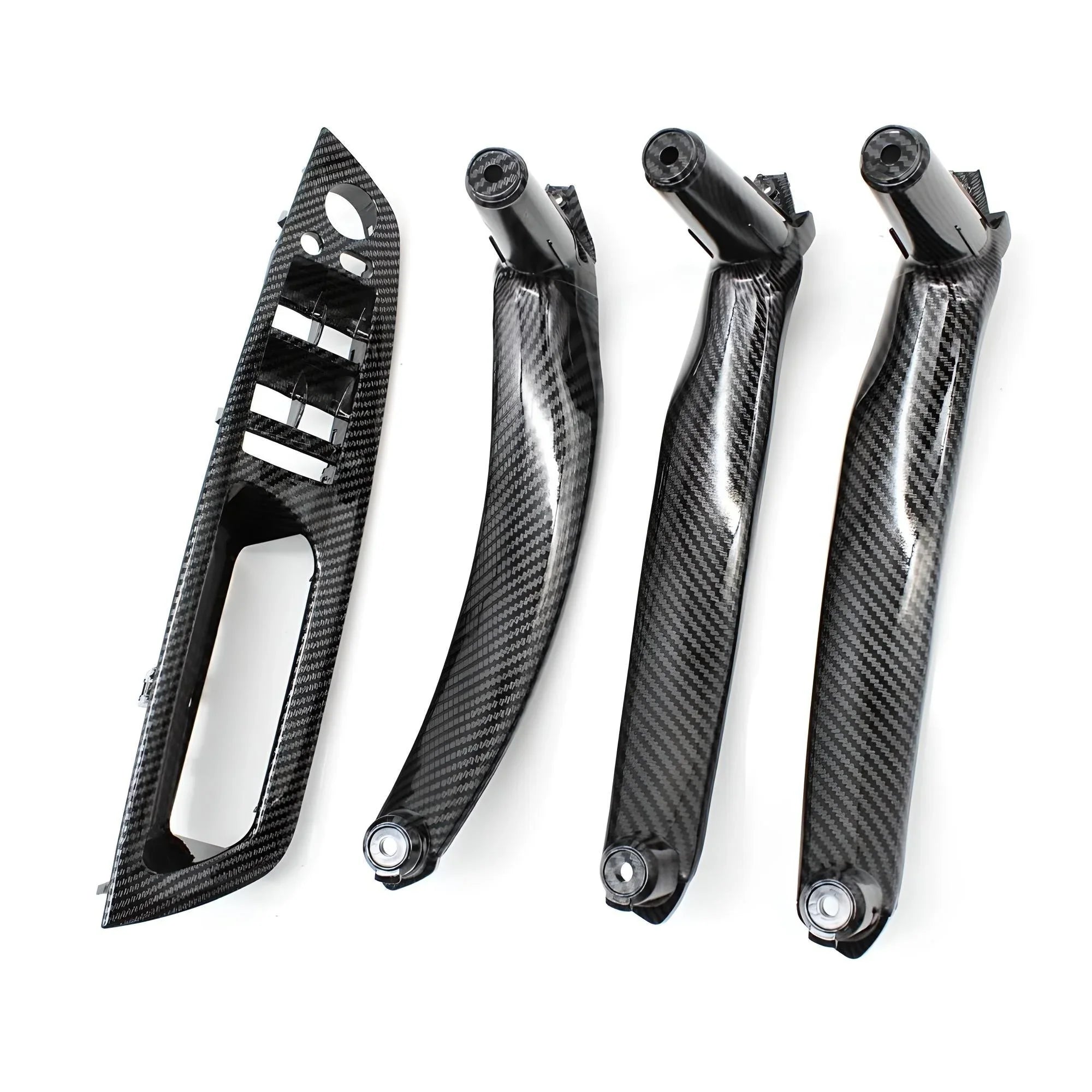 Carbon Fiber Door Handle Trim – Glossy Carbon Fiber Finish – Compatible with BMW F30 F31 F34 – Interior