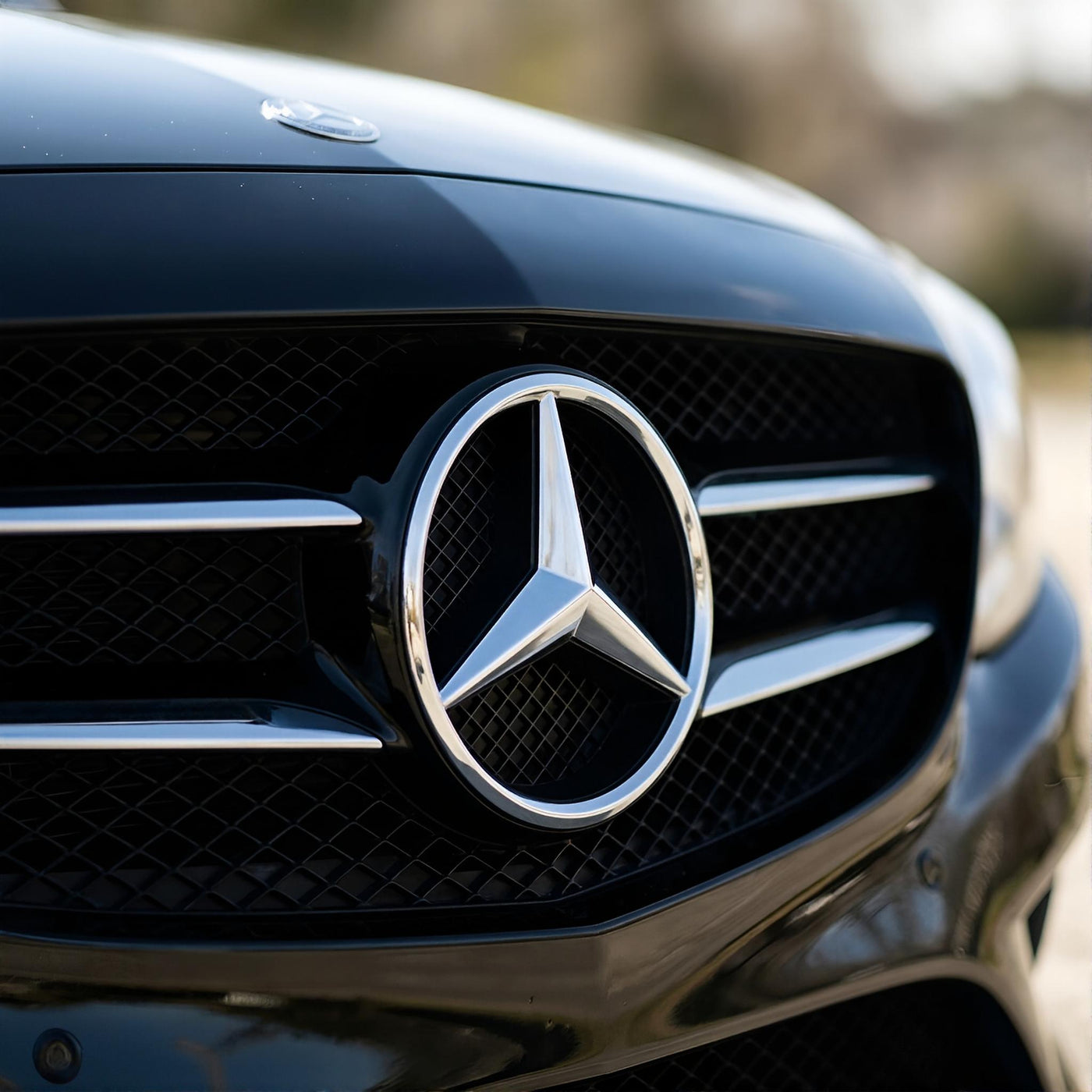 Mercedes Grille Emblem | Chrome - Grid Style
