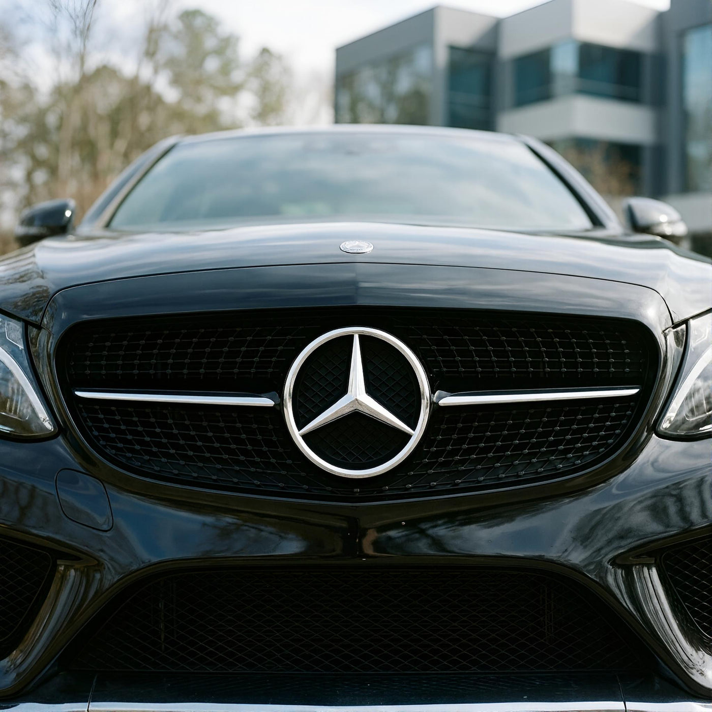 Mercedes Grille Emblem | Chrome - Grid Style
