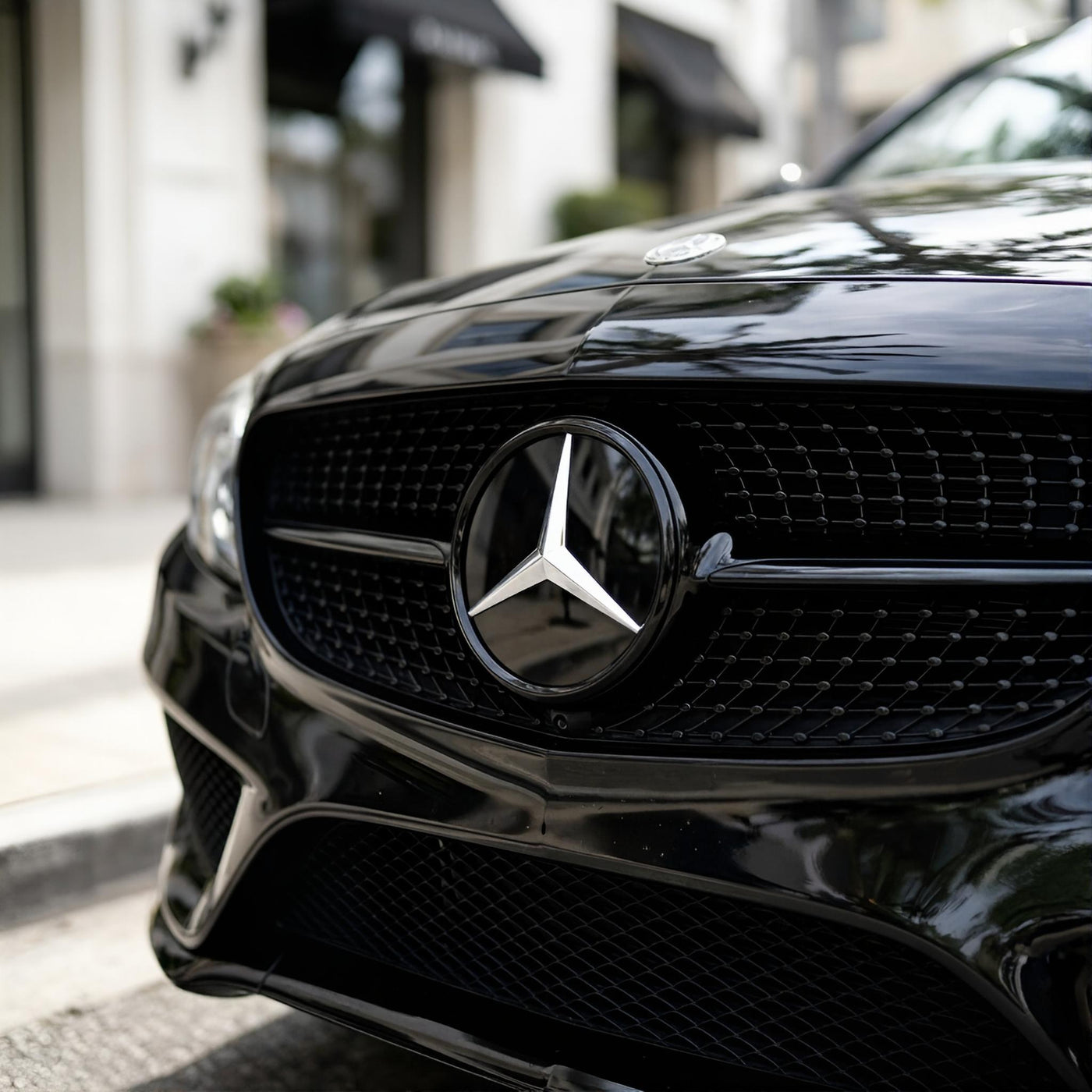 Mercedes Grille Emblem | Silver Black - Mirror Style
