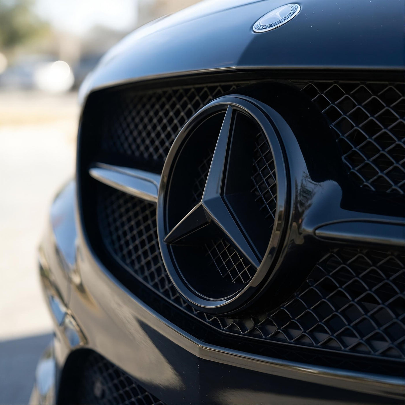 Mercedes Kühlergrill Emblem | Glänzend Schwarz - Gitterstil